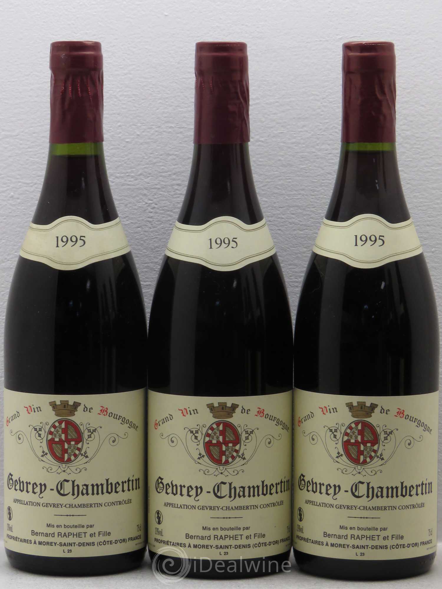 Gevrey-Chambertin Domaine Bernard Raphet (sans prix de réserve) 1995 - Posten von 6 Flaschen - 1