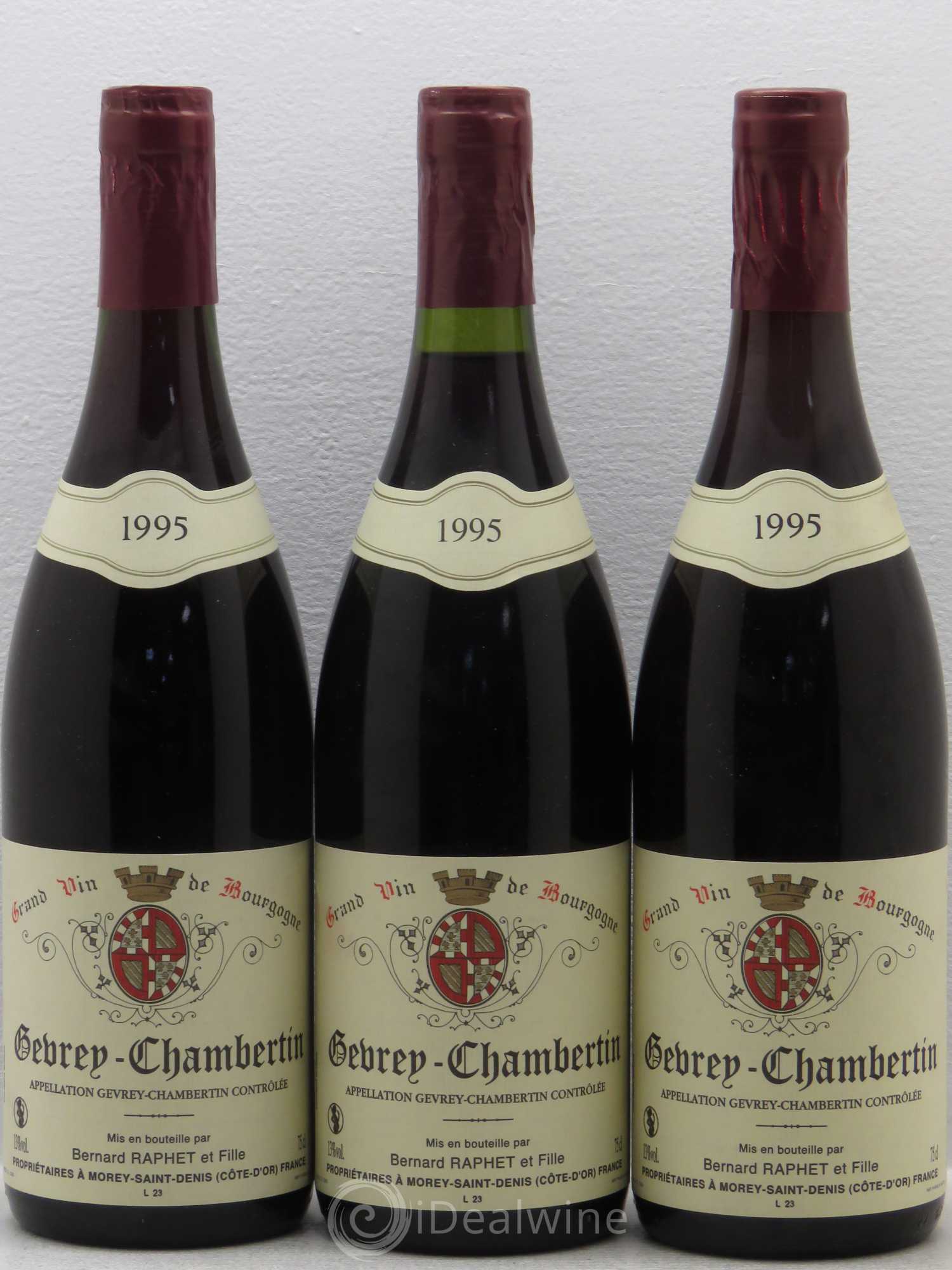 Gevrey-Chambertin Domaine Bernard Raphet (sans prix de réserve) 1995 - Posten von 6 Flaschen - 2