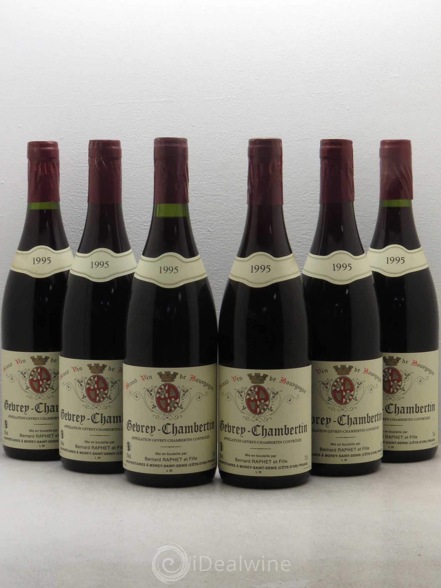Gevrey-Chambertin Domaine Bernard Raphet (sans prix de réserve) 1995 - Posten von 6 Flaschen - 0