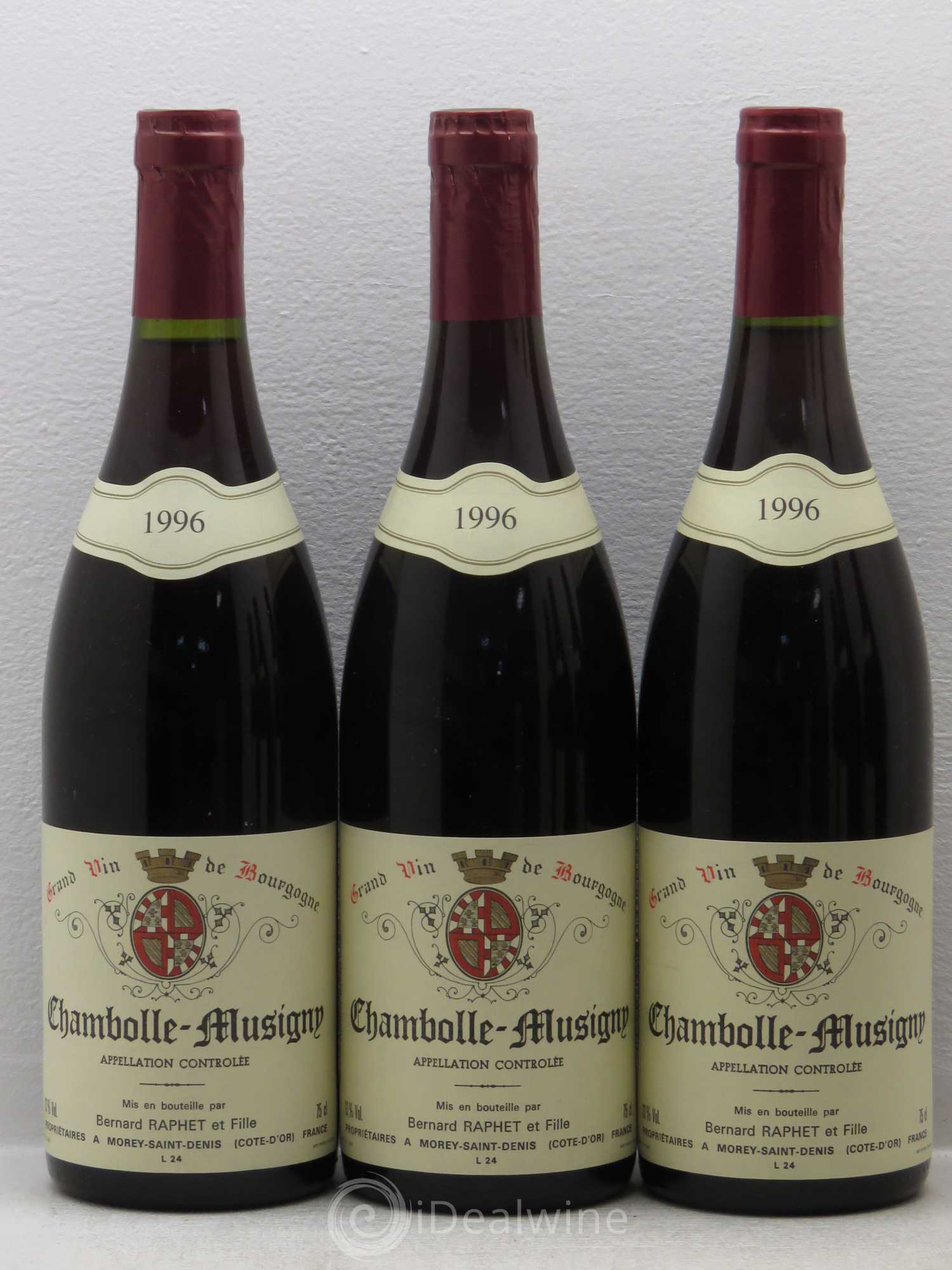 Chambolle-Musigny Domaine Bernard Raphet 1996 - Lot de 6 bouteilles - 1