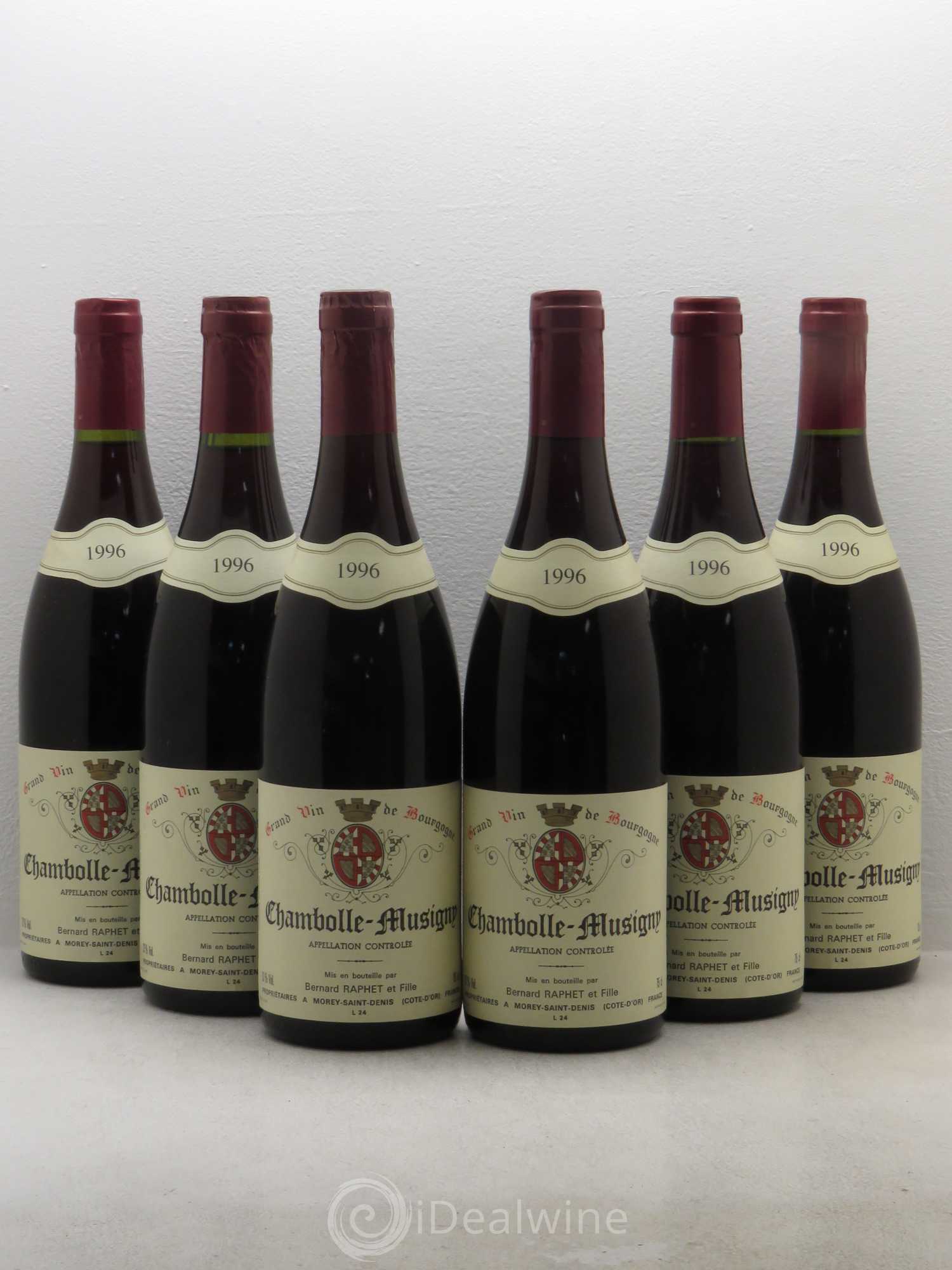 Chambolle-Musigny Domaine Bernard Raphet 1996 - Lot de 6 bouteilles - 0