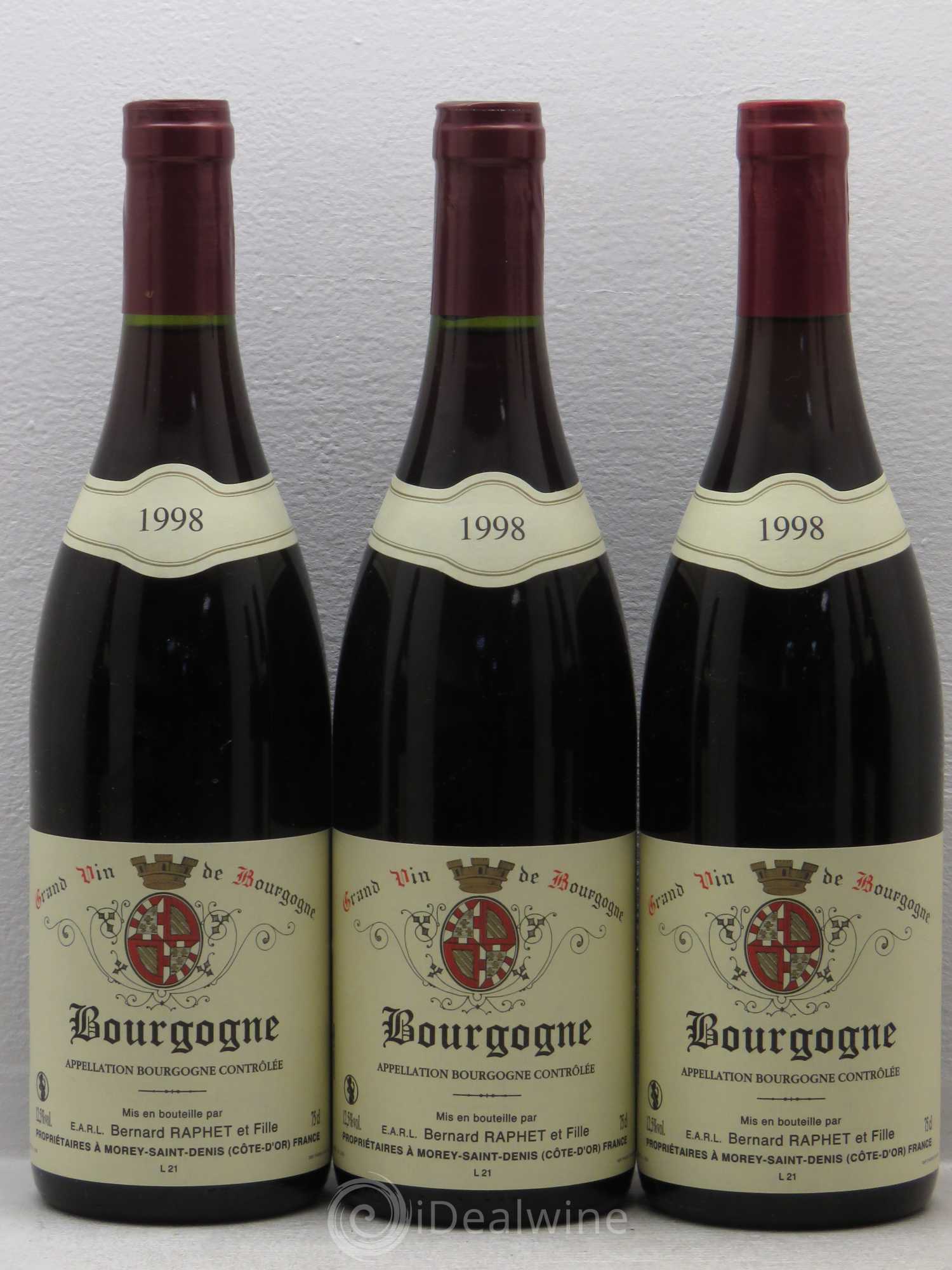 Bourgogne Domaine Bernard Raphet (sans prix de réserve) 1998 - Posten von 6 Flaschen - 1