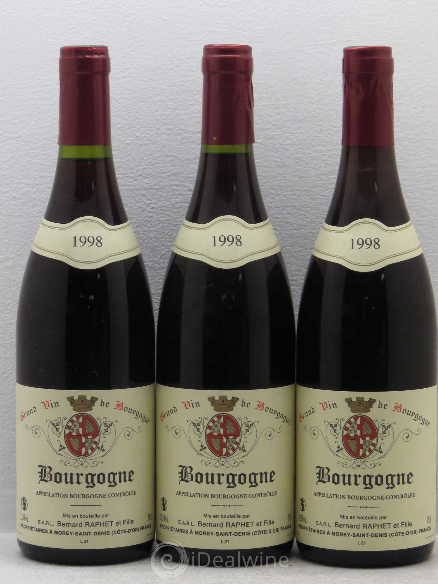 Bourgogne Domaine Bernard Raphet (sans prix de réserve) 1998 - Posten von 6 Flaschen - 2