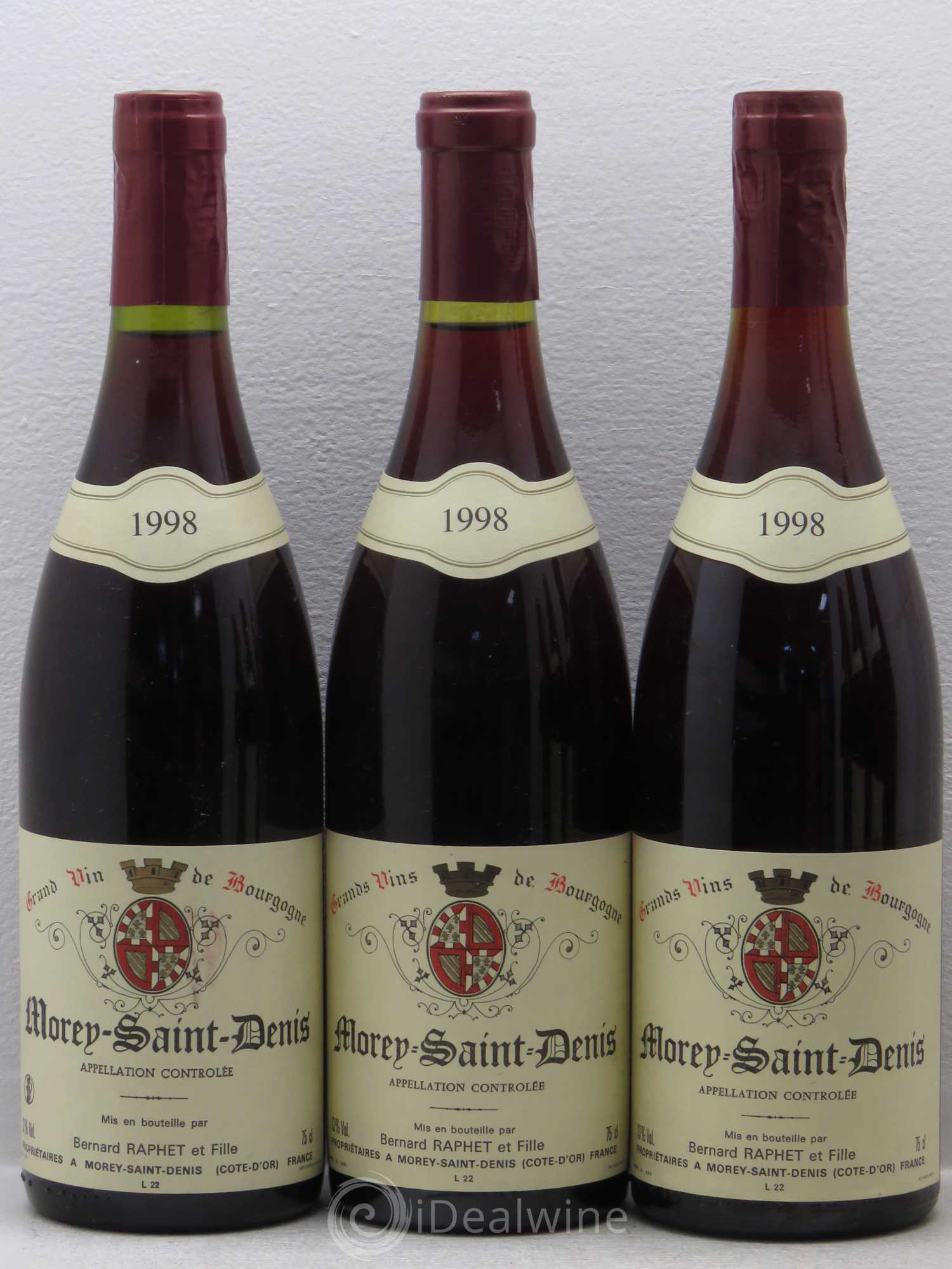 Morey-Saint-Denis Domaine Bernard Raphet (sans prix de réserve) 1998 - Posten von 6 Flaschen - 1