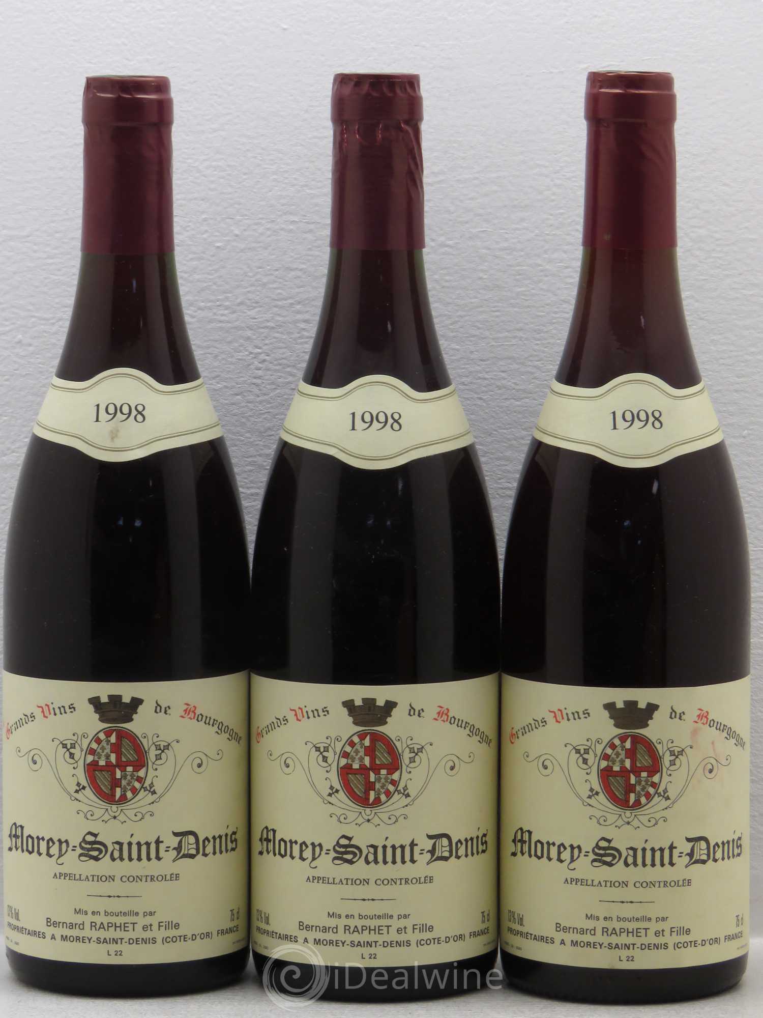 Morey-Saint-Denis Domaine Bernard Raphet (sans prix de réserve) 1998 - Posten von 6 Flaschen - 2