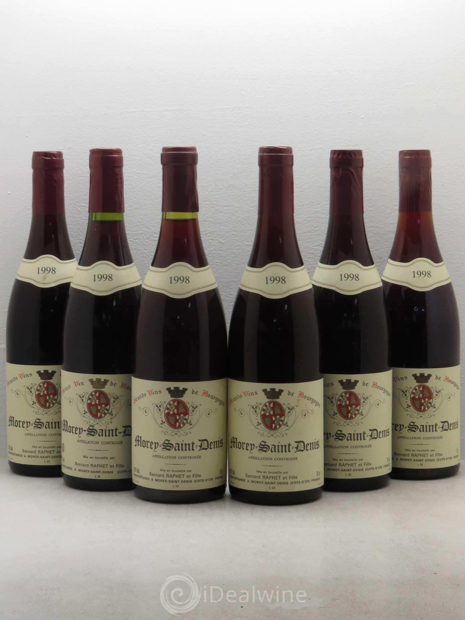 Morey-Saint-Denis Domaine Bernard Raphet (sans prix de réserve) 1998 - Posten von 6 Flaschen - 0