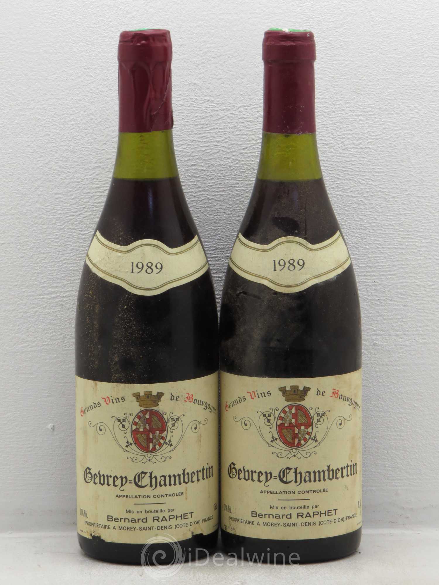 Gevrey-Chambertin Bernard Raphet 1989 - Lot de 2 bouteilles - 0