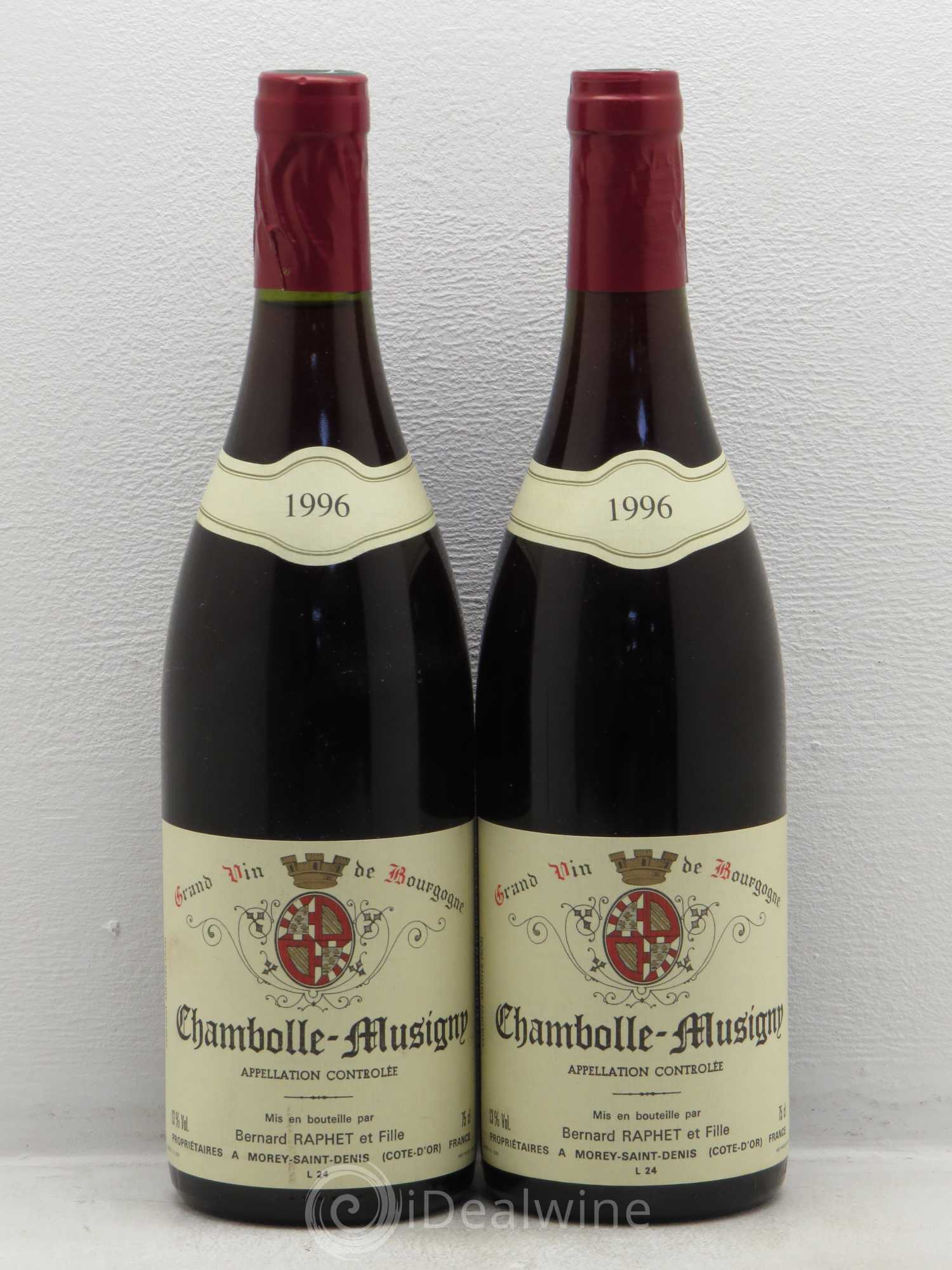 Chambolle-Musigny Domaine Bernard Raphet 1996 - Lot de 2 bouteilles - 0