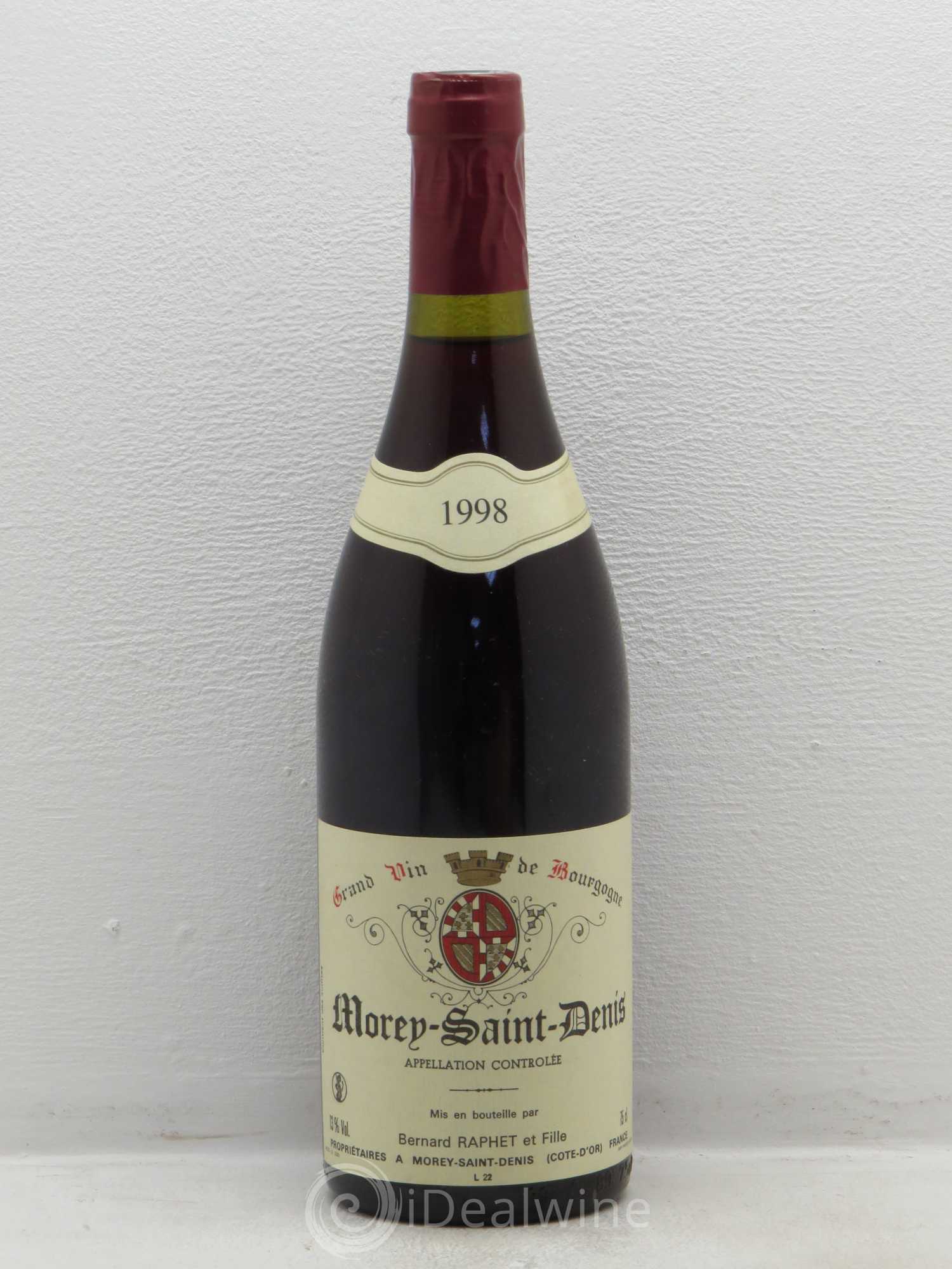 Morey-Saint-Denis 1er Cru Domaine Bernard Raphet 1998 - Lot de 1 bouteille - 0