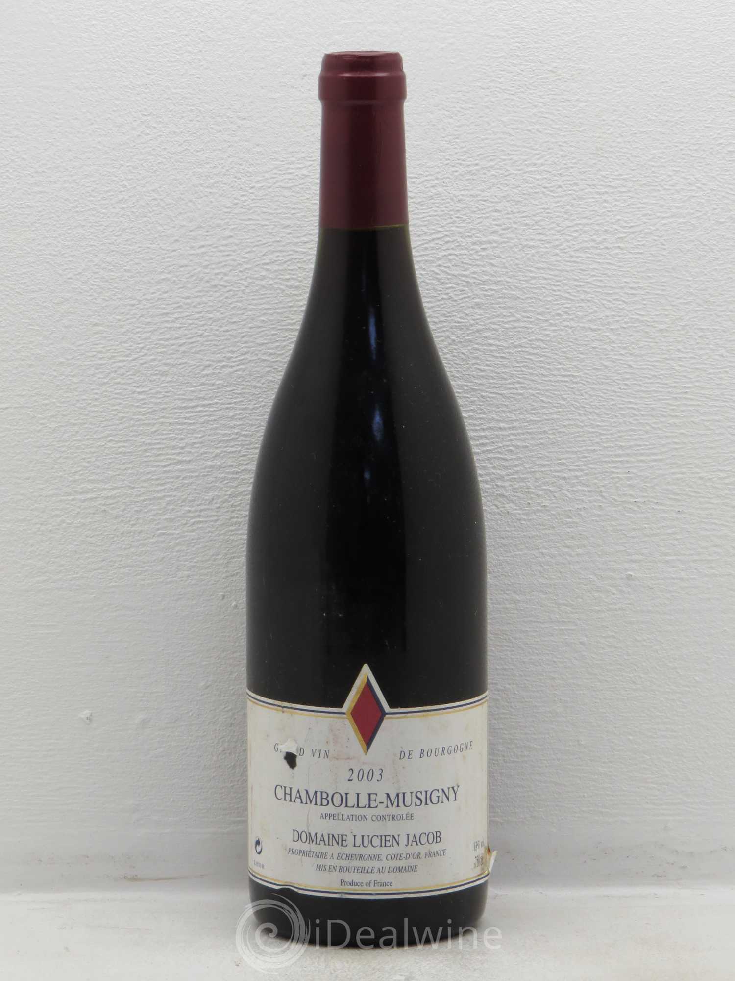 Chambolle-Musigny Domaine Lucien Jacob (sans prix de réserve) 2003 - Posten von 1 Flasche - 0