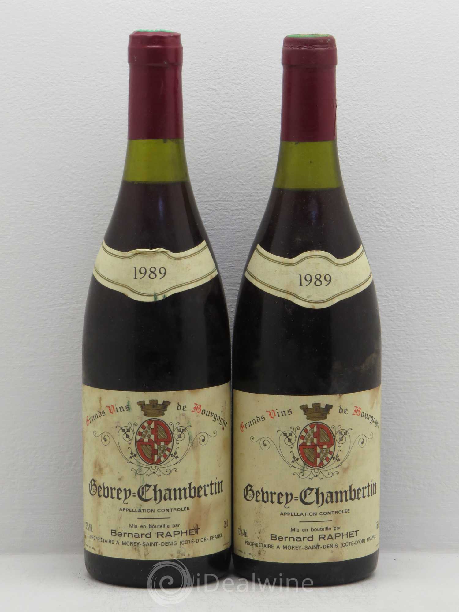 Gevrey-Chambertin Bernard Raphet 1989 - Posten von 2 Flaschen - 0