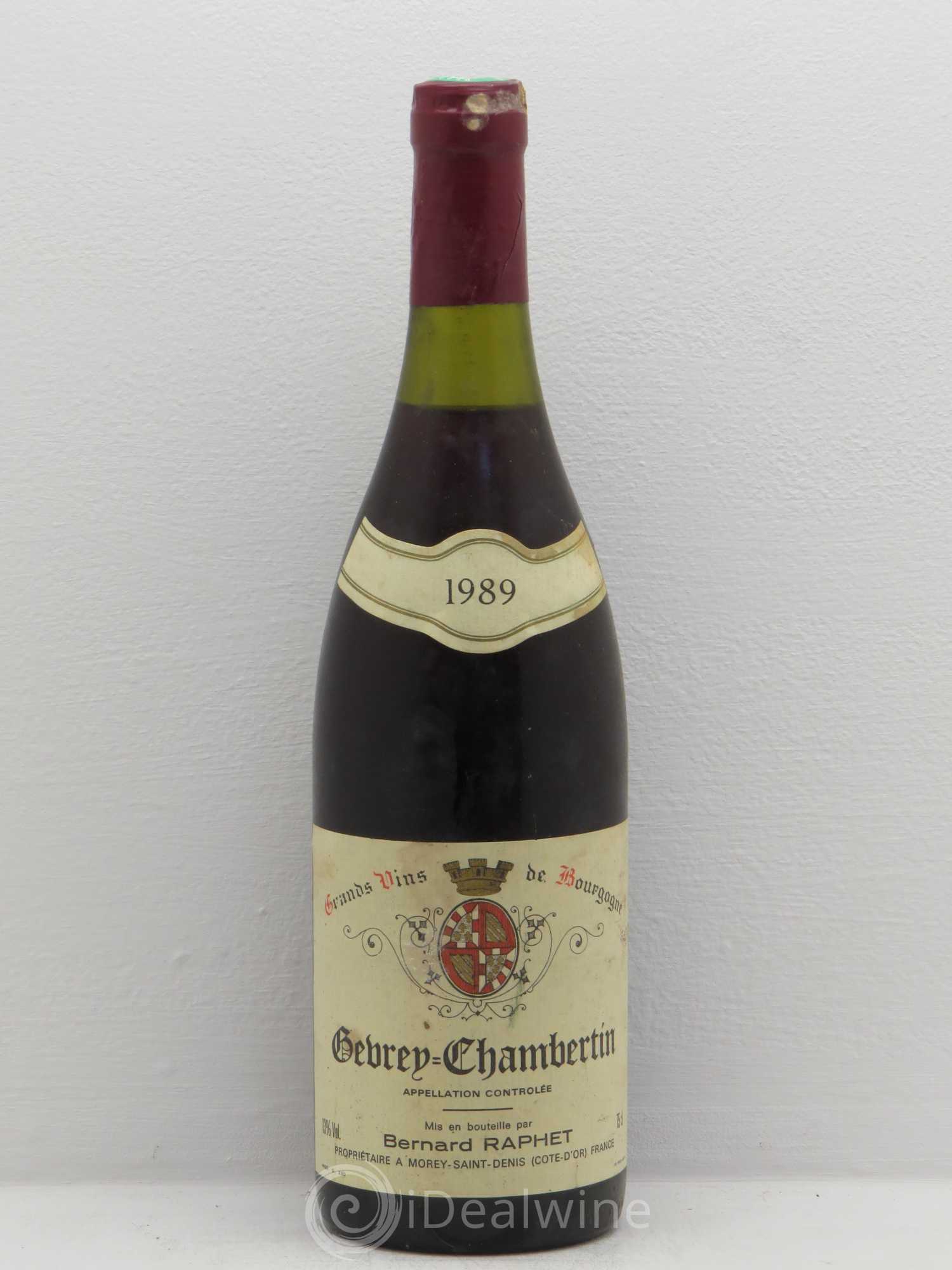 Gevrey-Chambertin Bernard Raphet 1989 - Lot de 1 bouteille - 0