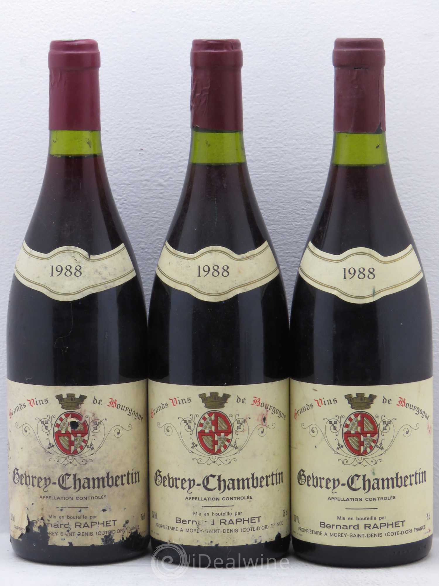 Gevrey-Chambertin Bernard Raphet (sans prix de réserve) 1988 - Posten von 3 Flaschen - 0
