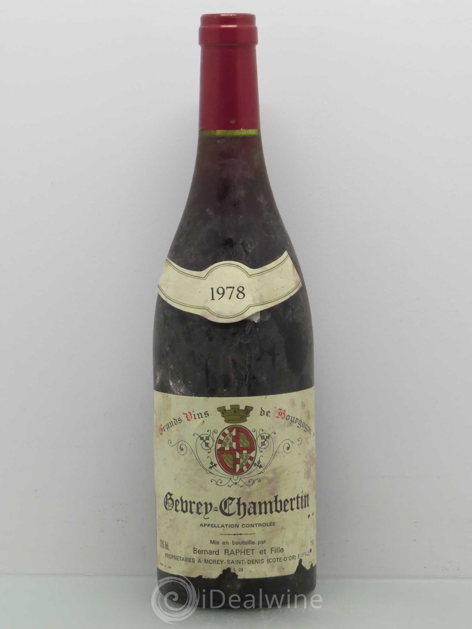 Gevrey-Chambertin Domaine Bernard Raphet 1978 - Lot de 1 bouteille - 0