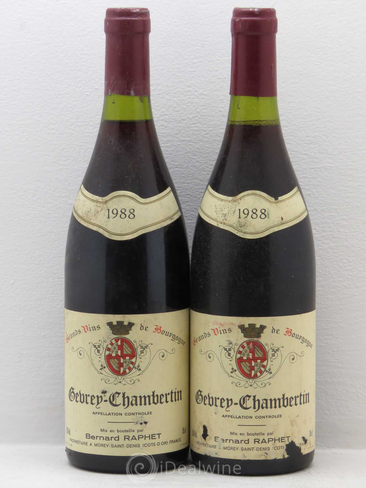 Gevrey-Chambertin Bernard Raphet (sans prix de réserve) 1988 - Posten von 2 Flaschen - 0