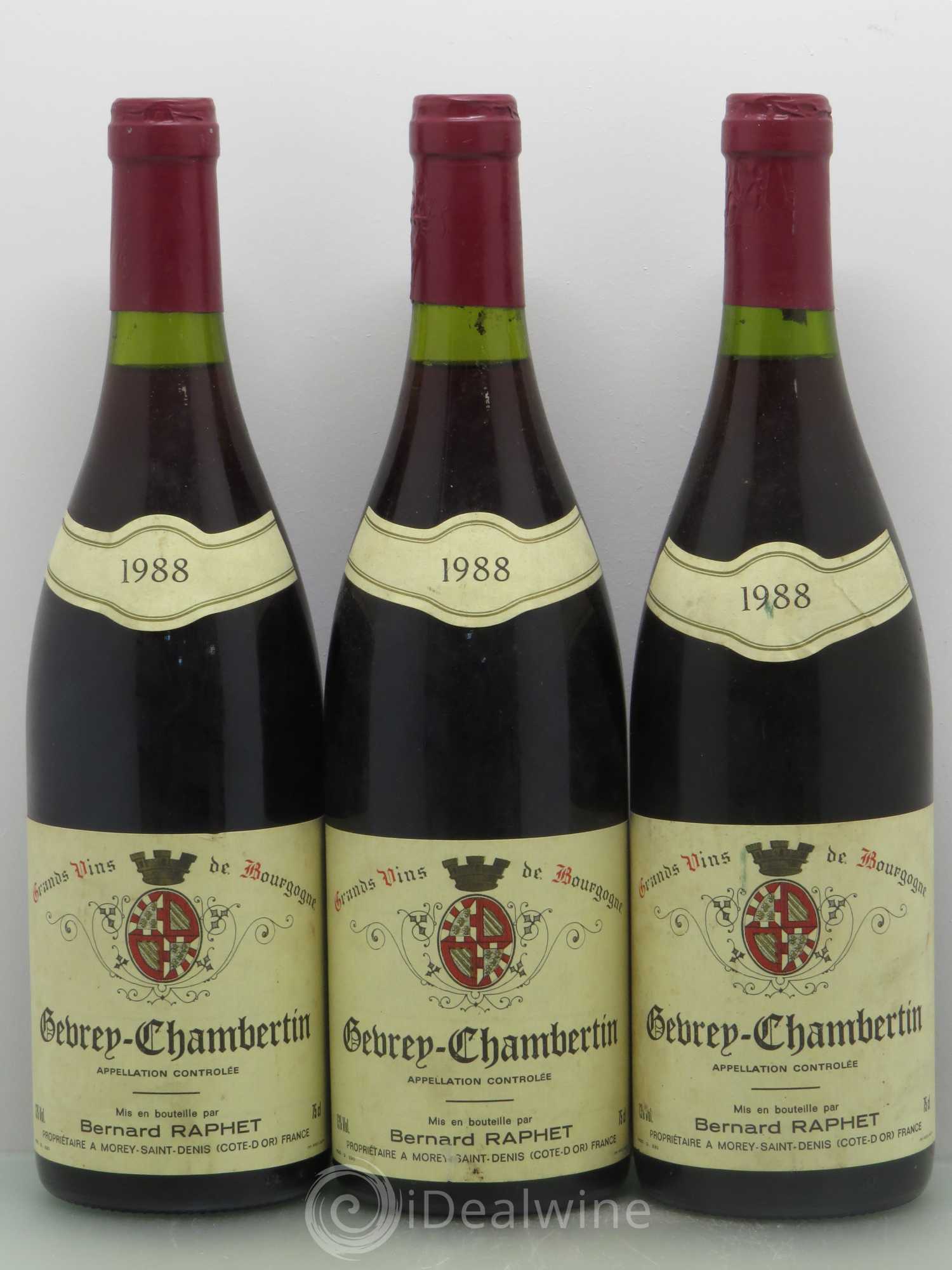 Gevrey-Chambertin Domaine Bernard Raphet 1988 - Lot de 6 bouteilles - 2