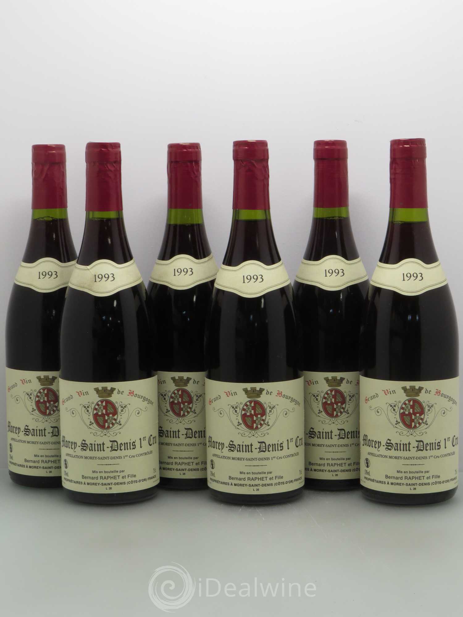 Morey-Saint-Denis 1er Cru Domaine Bernard Raphet 1993 - Lot de 6 bouteilles - 0