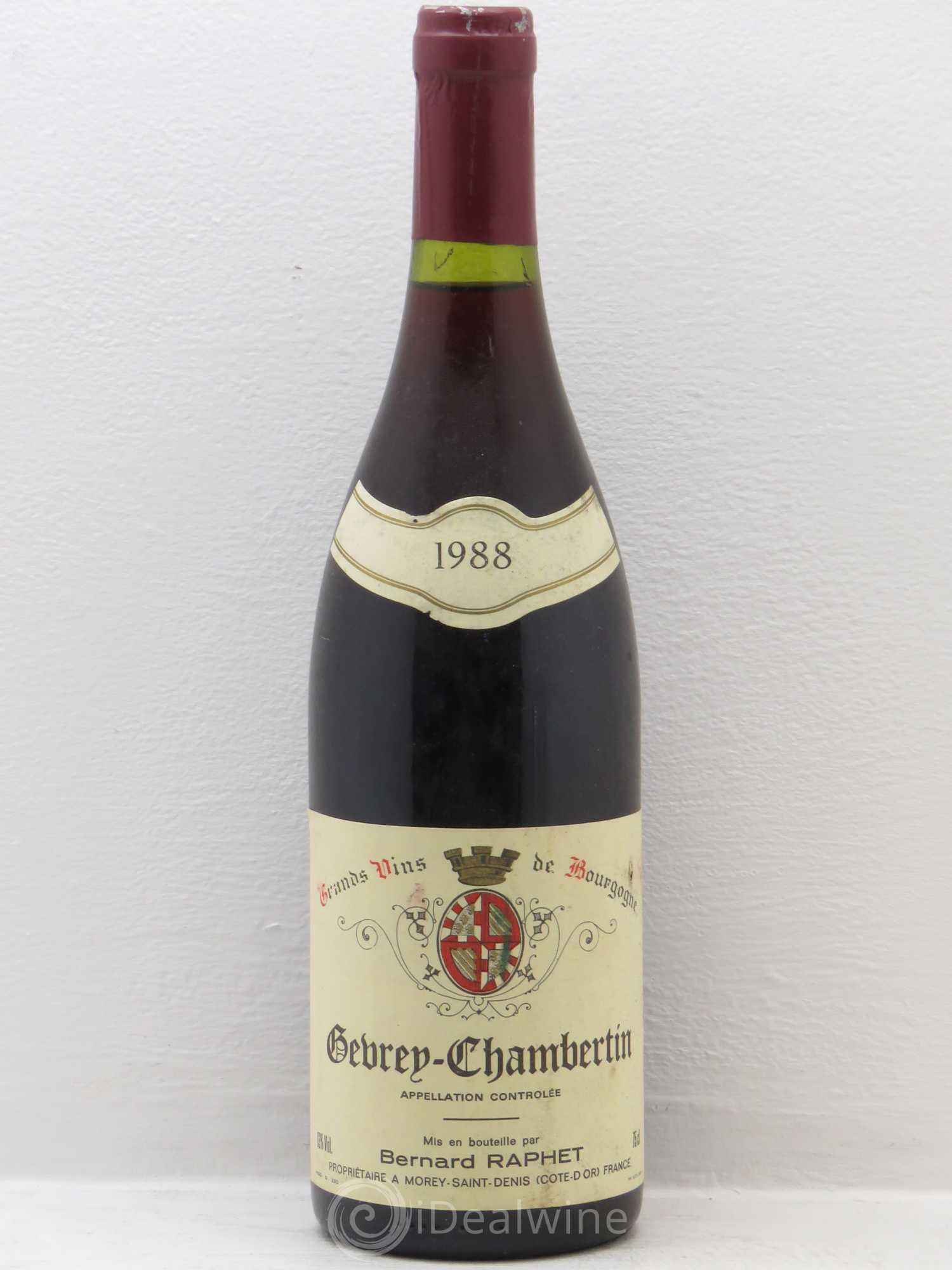 Gevrey-Chambertin Bernard Raphet 1988 - Lot de 1 bouteille - 0