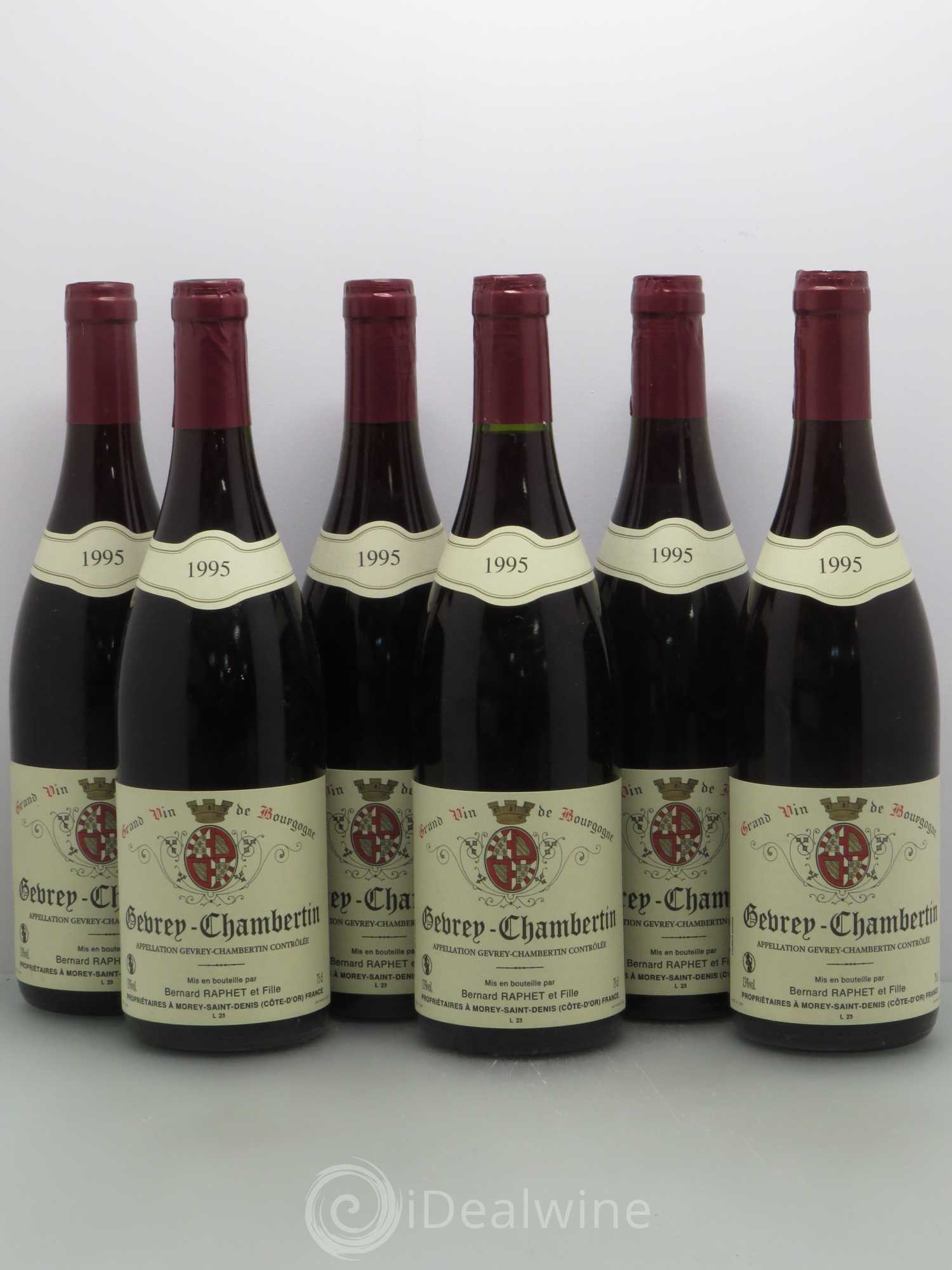Gevrey-Chambertin Domaine Bernard Raphet 1995 - Lot de 6 bouteilles - 0