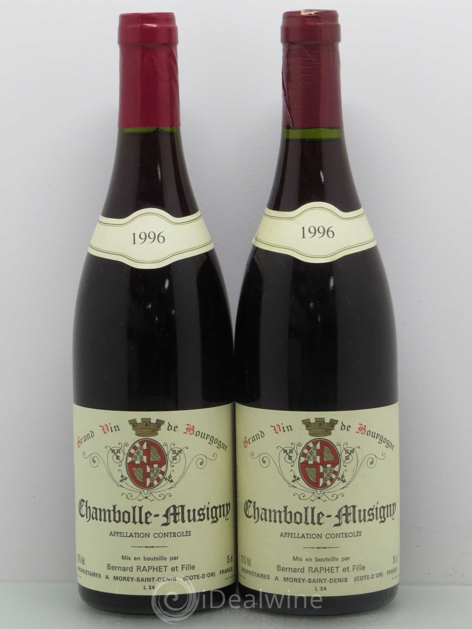 Chambolle-Musigny Domaine Bernard Raphet 1996 - Lot de 2 bouteilles - 0