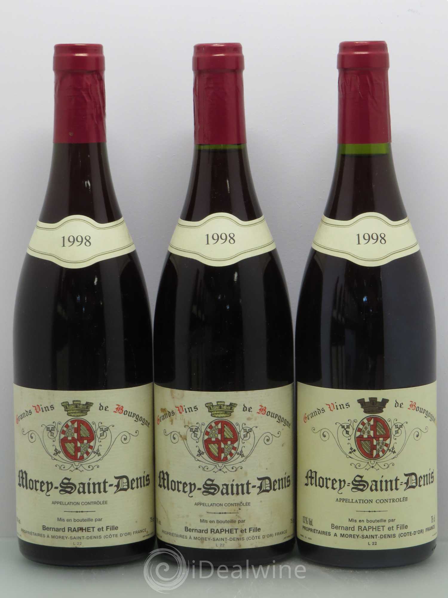 Morey-Saint-Denis Domaine Bernard Raphet 1998 - Lot de 6 bouteilles - 1
