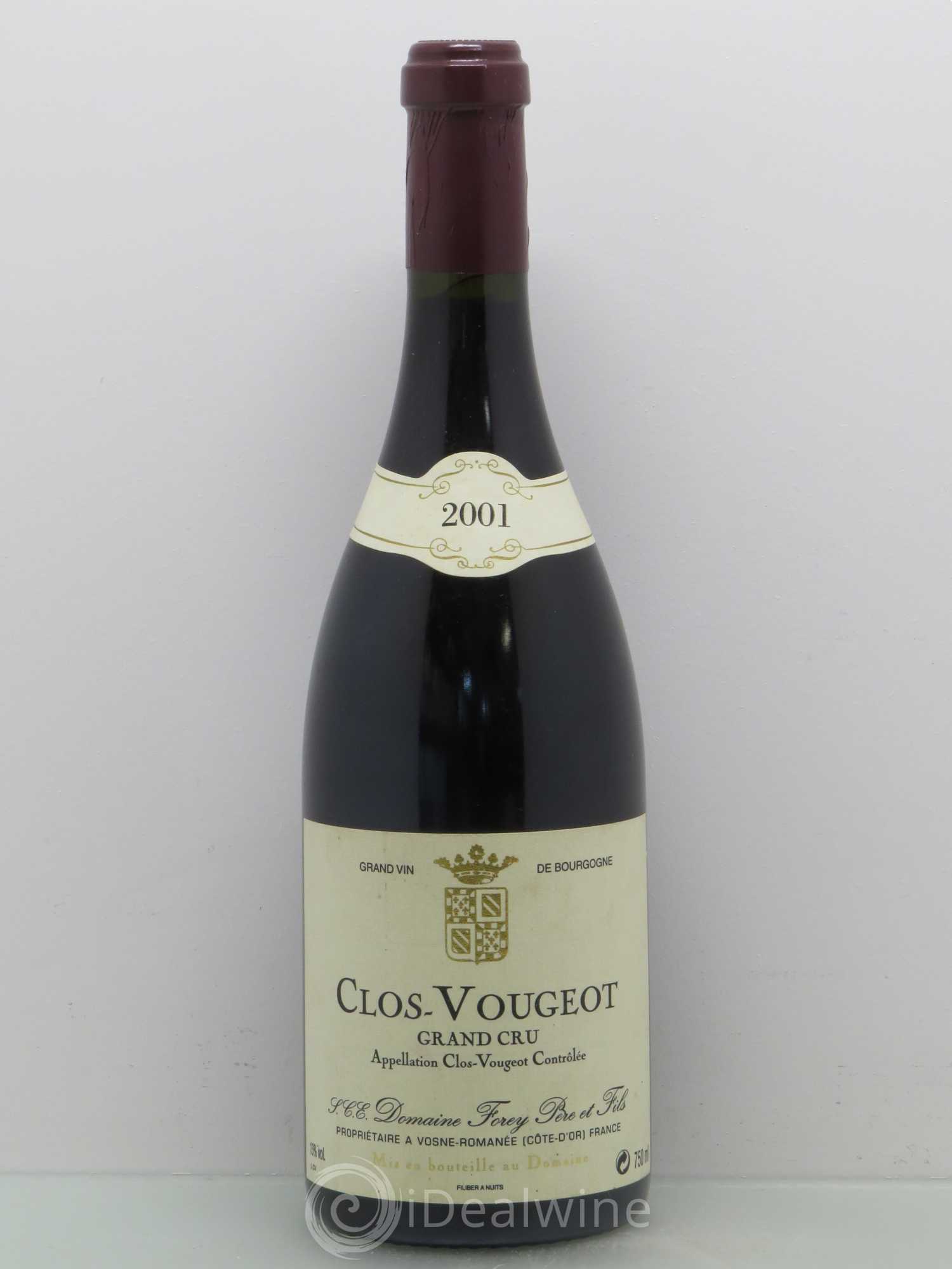 Clos de Vougeot Grand Cru Domaine Forey 2001 - Lot de 1 bouteille - 0