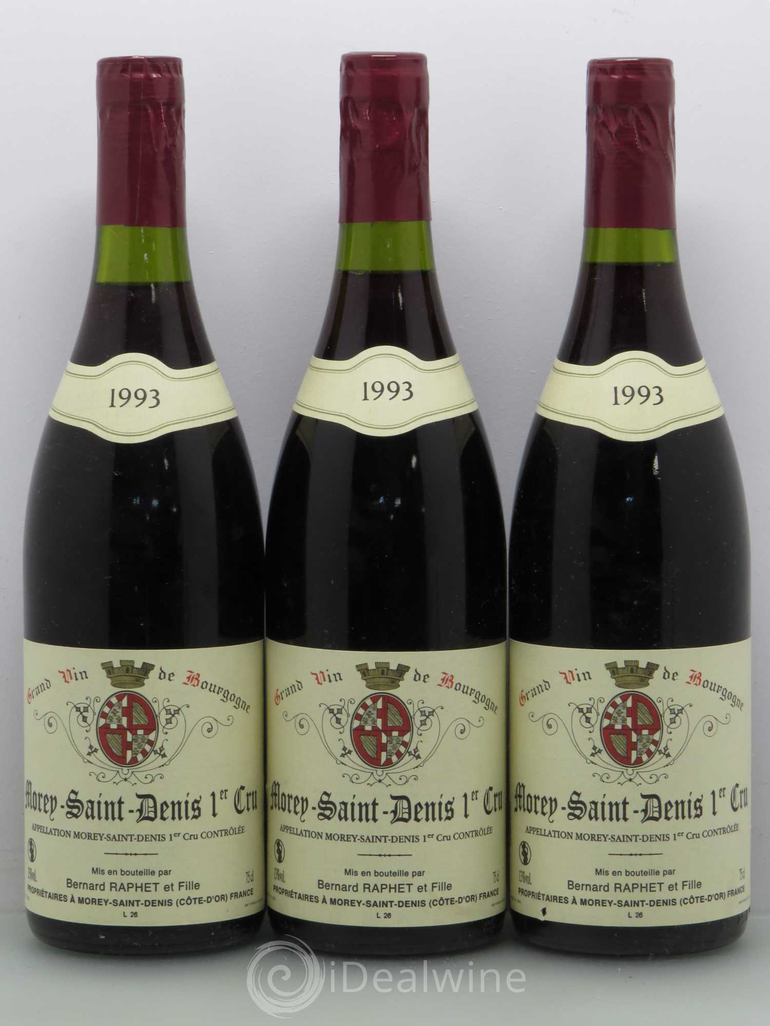Morey-Saint-Denis 1er Cru Domaine Bernard Raphet 1993 - Lot de 6 bouteilles - 1
