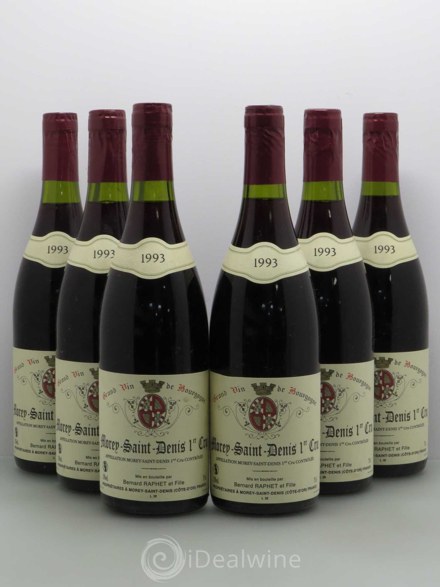 Morey-Saint-Denis 1er Cru Domaine Bernard Raphet 1993 - Lot de 6 bouteilles - 0