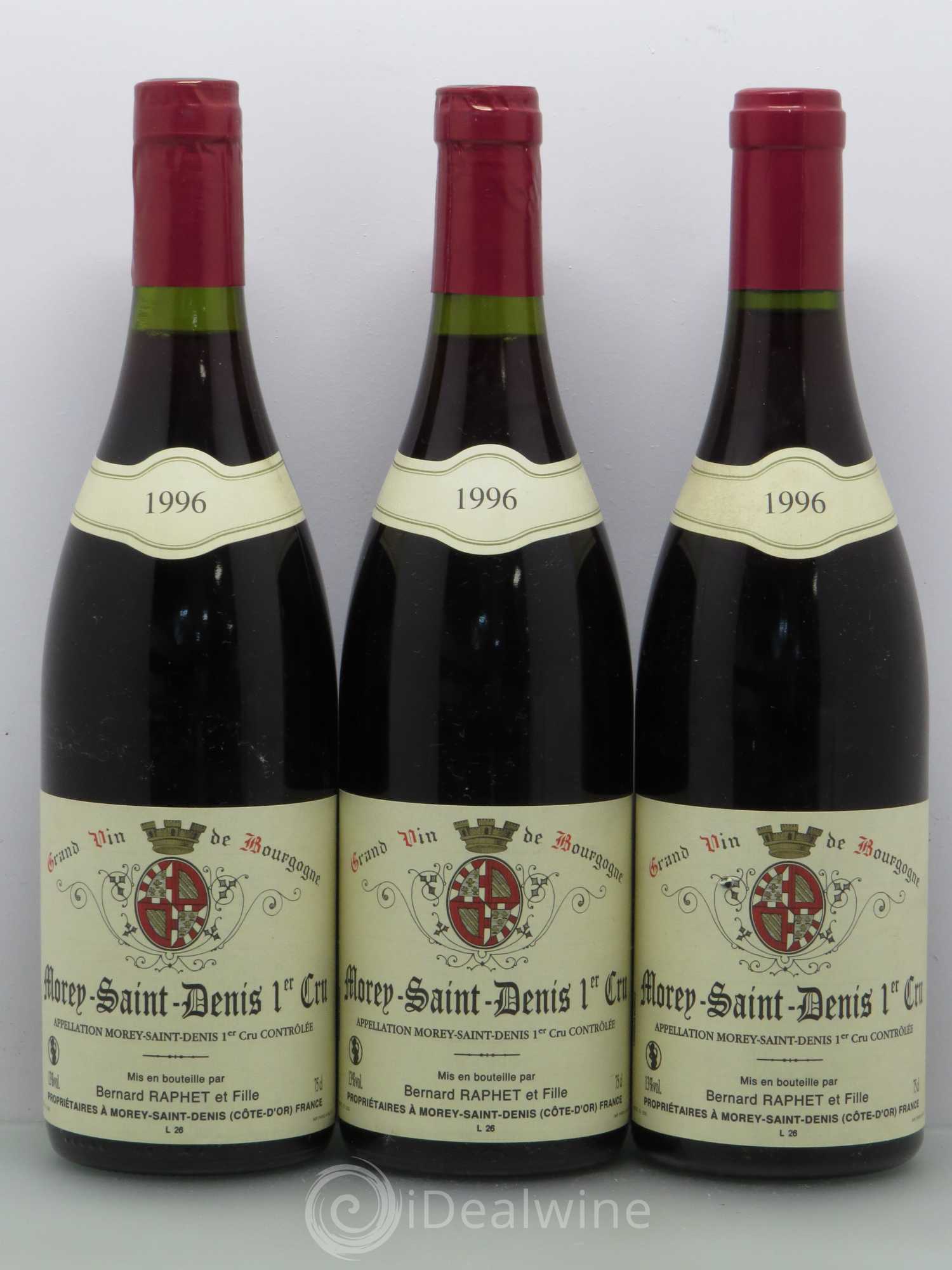 Morey-Saint-Denis 1er Cru Domaine Bernard Raphet (sans prix de réserve) 1996 - Posten von 6 Flaschen - 1