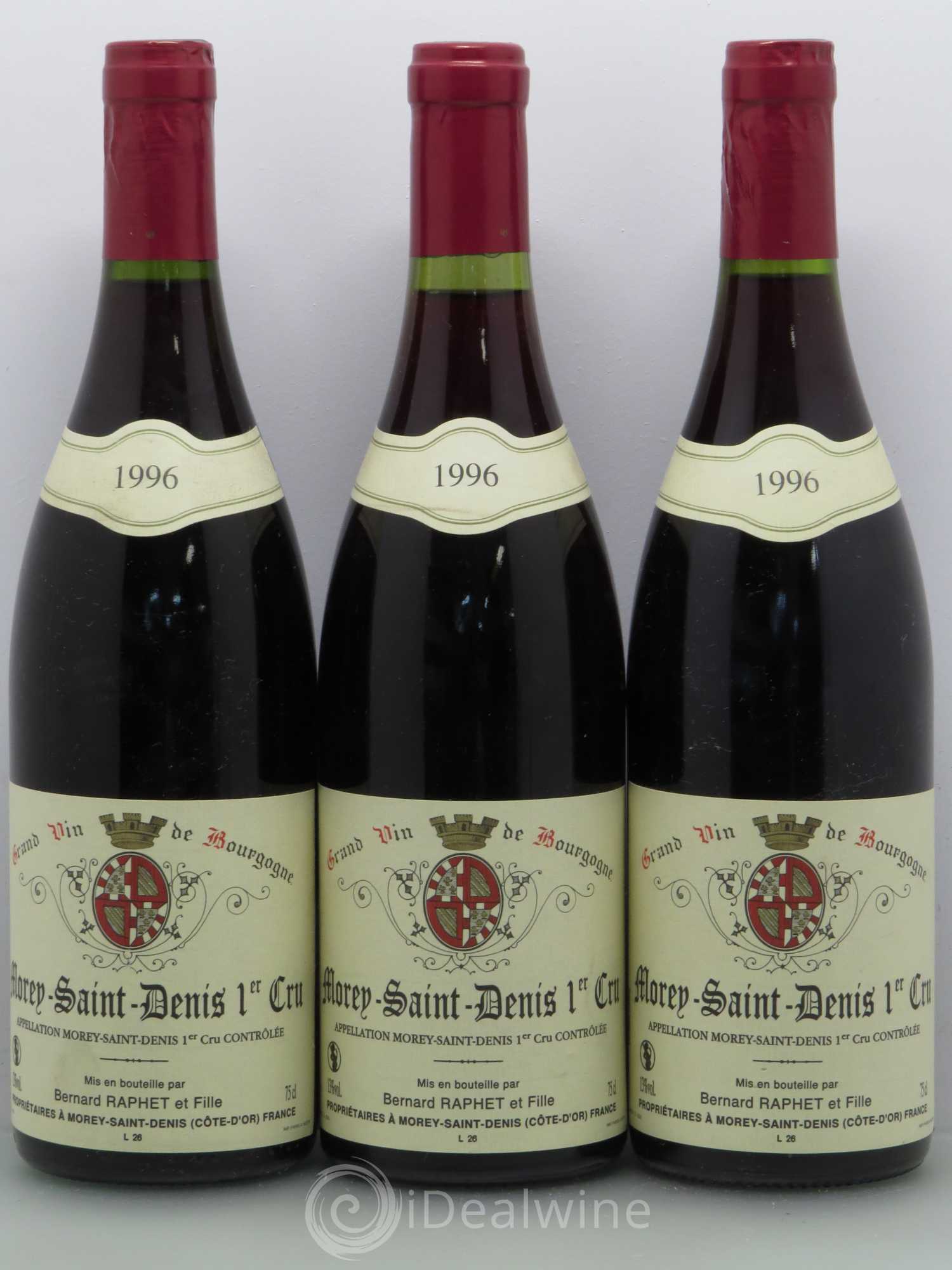 Morey-Saint-Denis 1er Cru Domaine Bernard Raphet (sans prix de réserve) 1996 - Posten von 6 Flaschen - 2