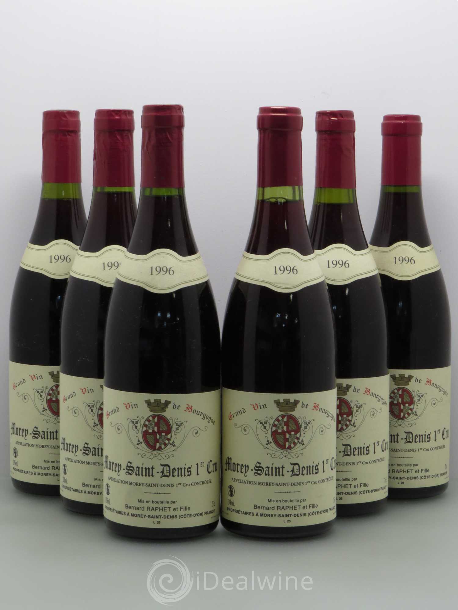 Morey-Saint-Denis 1er Cru Domaine Bernard Raphet (sans prix de réserve) 1996 - Posten von 6 Flaschen - 0