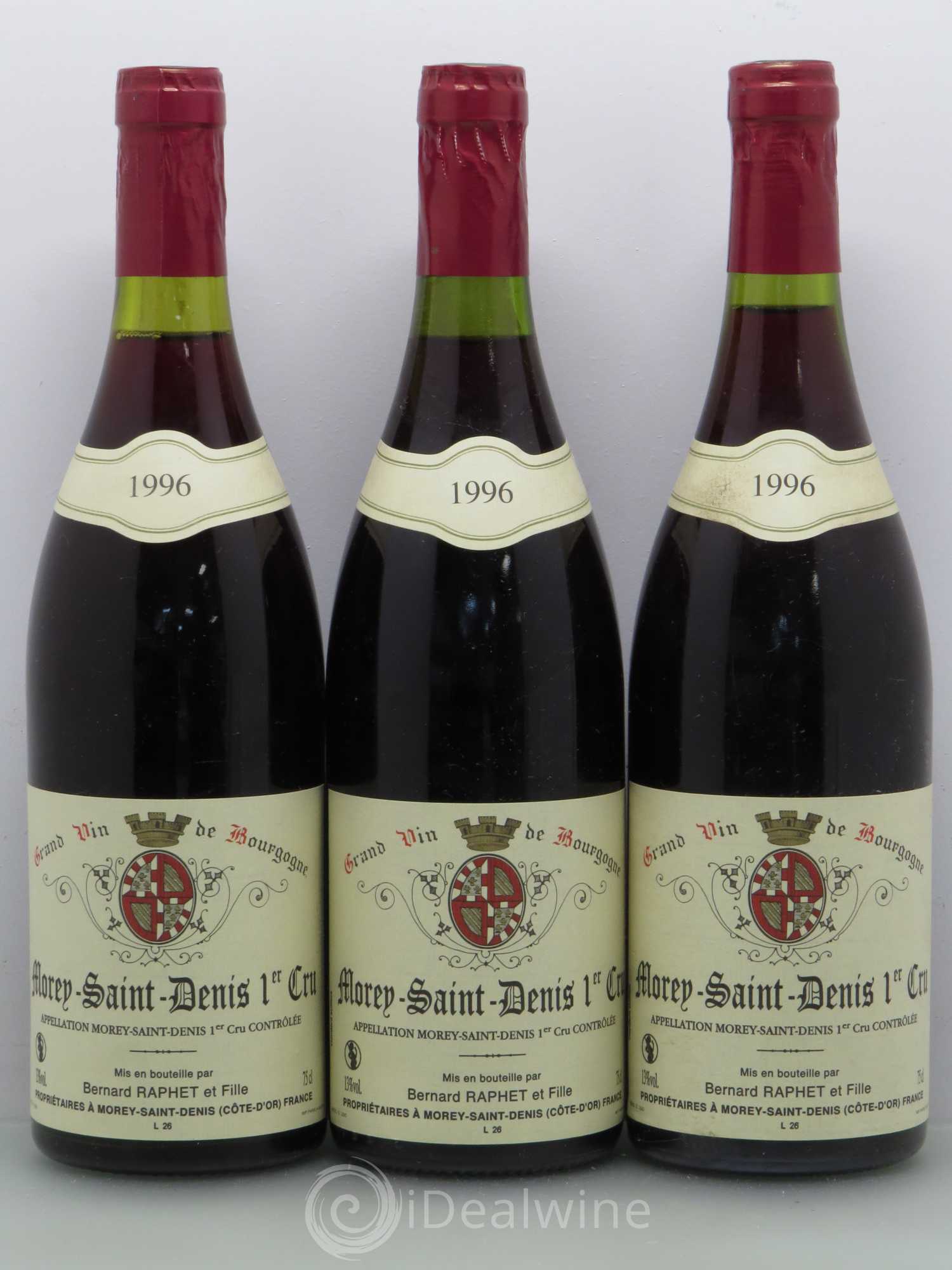 Morey-Saint-Denis 1er Cru Domaine Bernard Raphet (sans prix de réserve) 1996 - Lotto di 3 bottiglie - 0