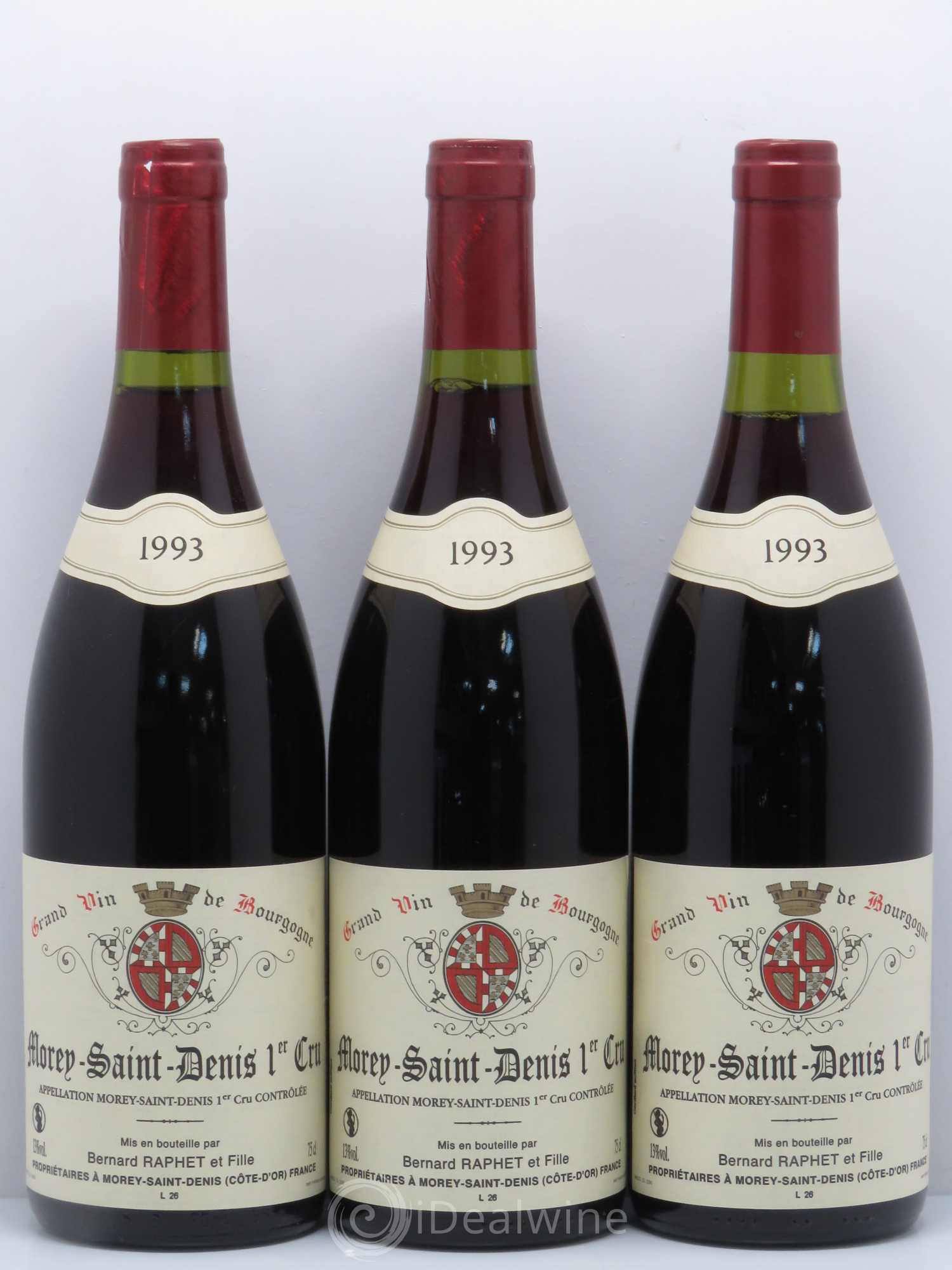 Morey-Saint-Denis 1er Cru Bernard Raphet 1993 - Lot de 3 bouteilles - 0