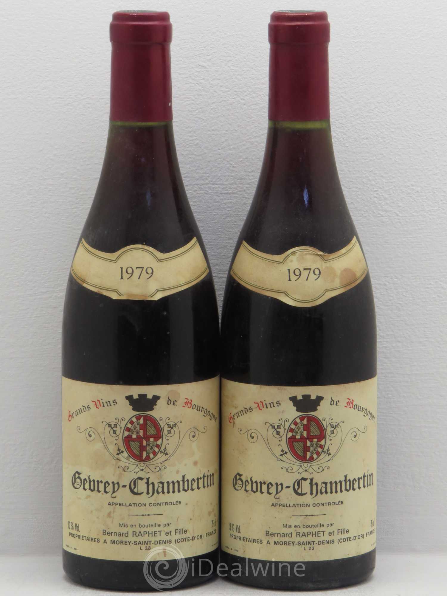 Gevrey-Chambertin Bernard Raphet 1979 - Lot de 2 bouteilles - 0