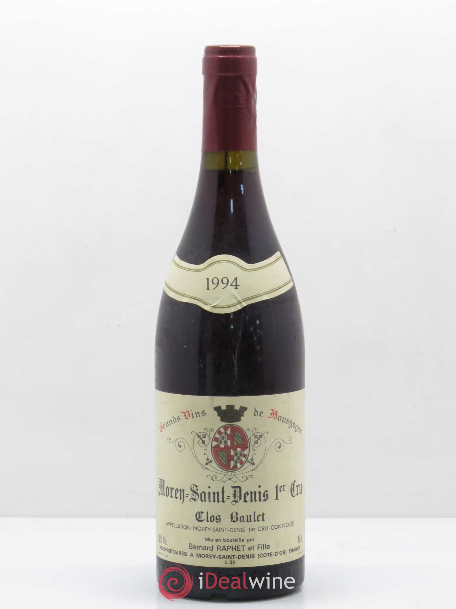 Morey-Saint-Denis 1er Cru Clos Baulet Domaine Bernard Raphet 1994 - Posten von 1 Flasche - 0