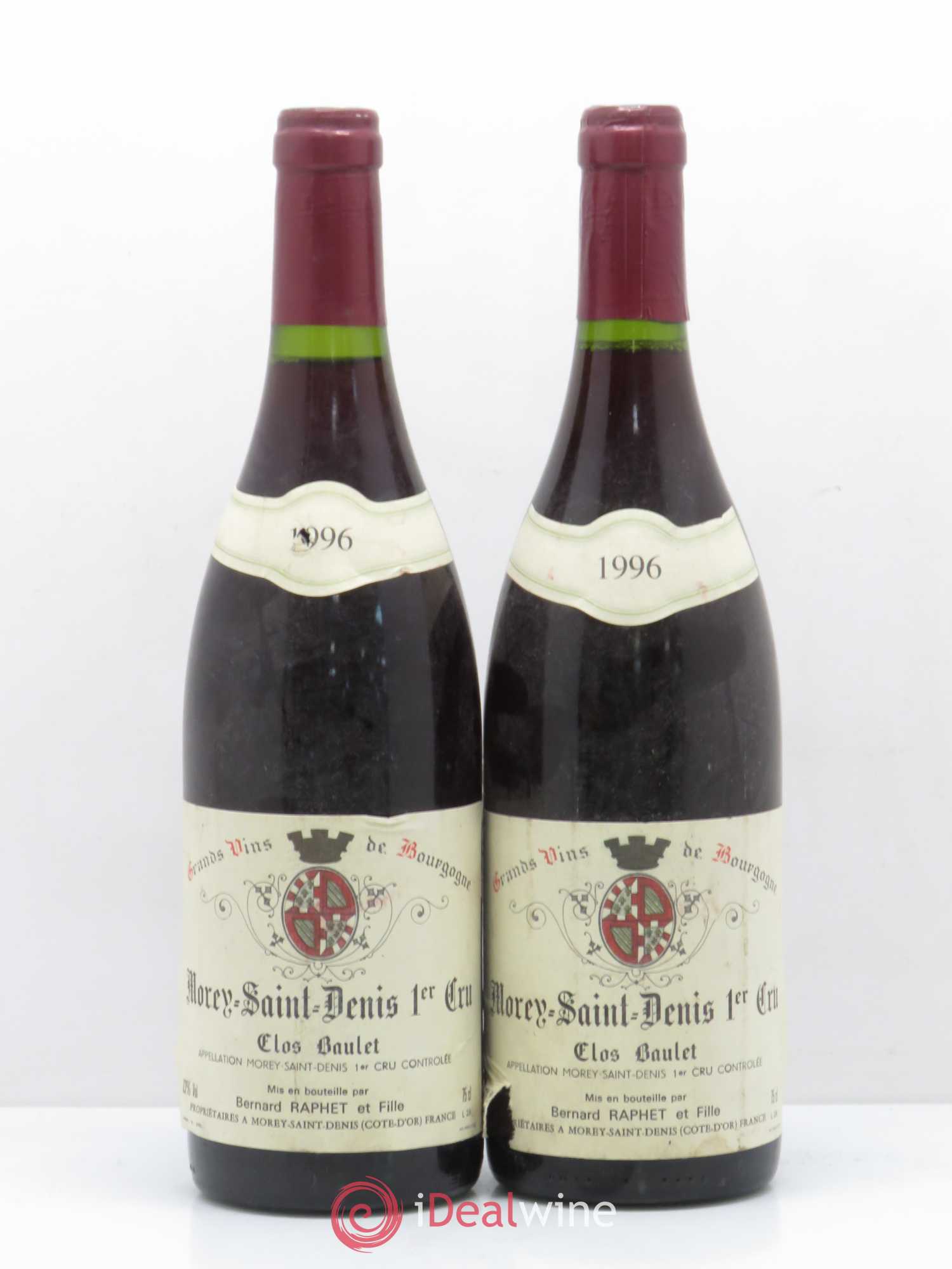 Morey-Saint-Denis 1er Cru Clos Baulet Domaine Bernard Raphet 1996 - Posten von 2 Flaschen - 0