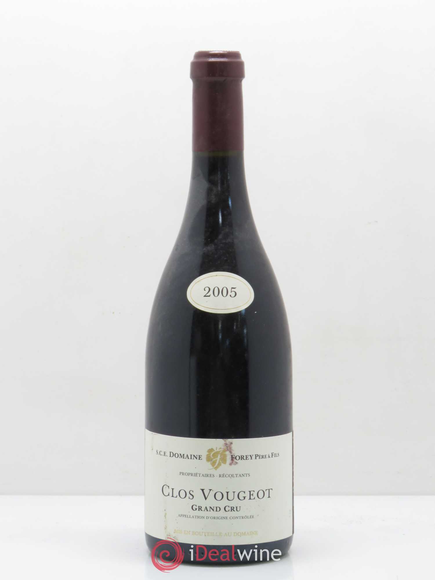 Clos de Vougeot Grand Cru Domaine Forey 2005 - Lot de 1 bouteille - 0