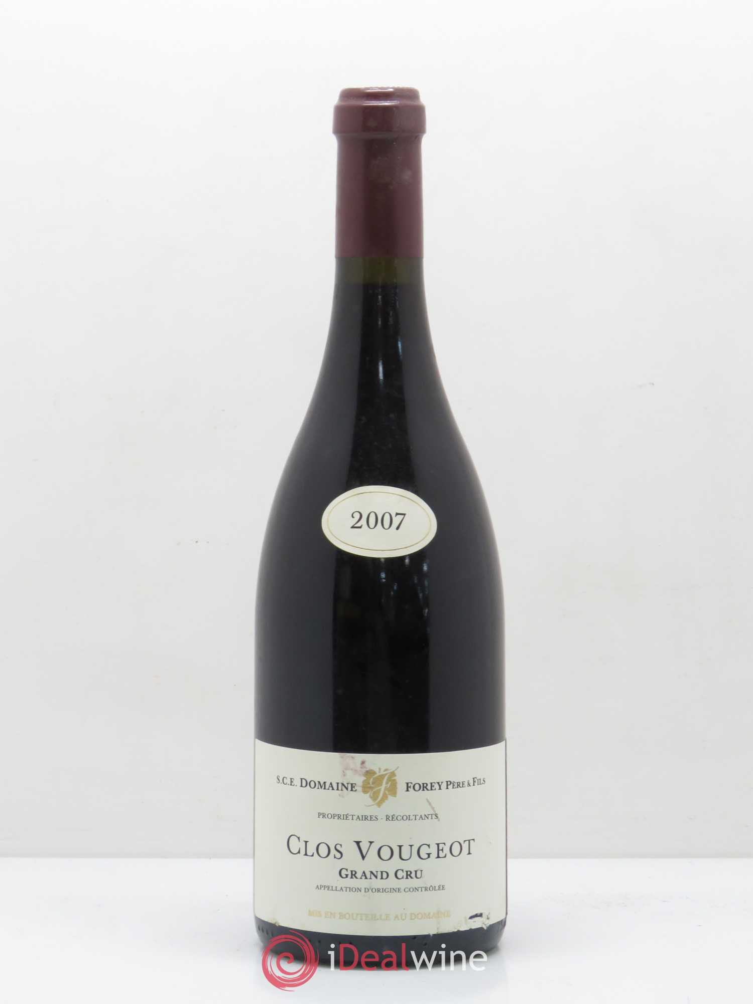 Clos de Vougeot Grand Cru Domaine Forey 2007 - Lot de 1 bouteille - 0