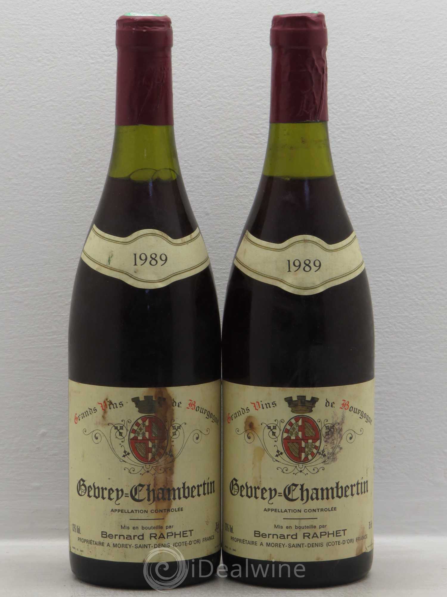 Gevrey-Chambertin B.Raphet (sans prix de réserve) 1989 - Posten von 2 Flaschen - 0