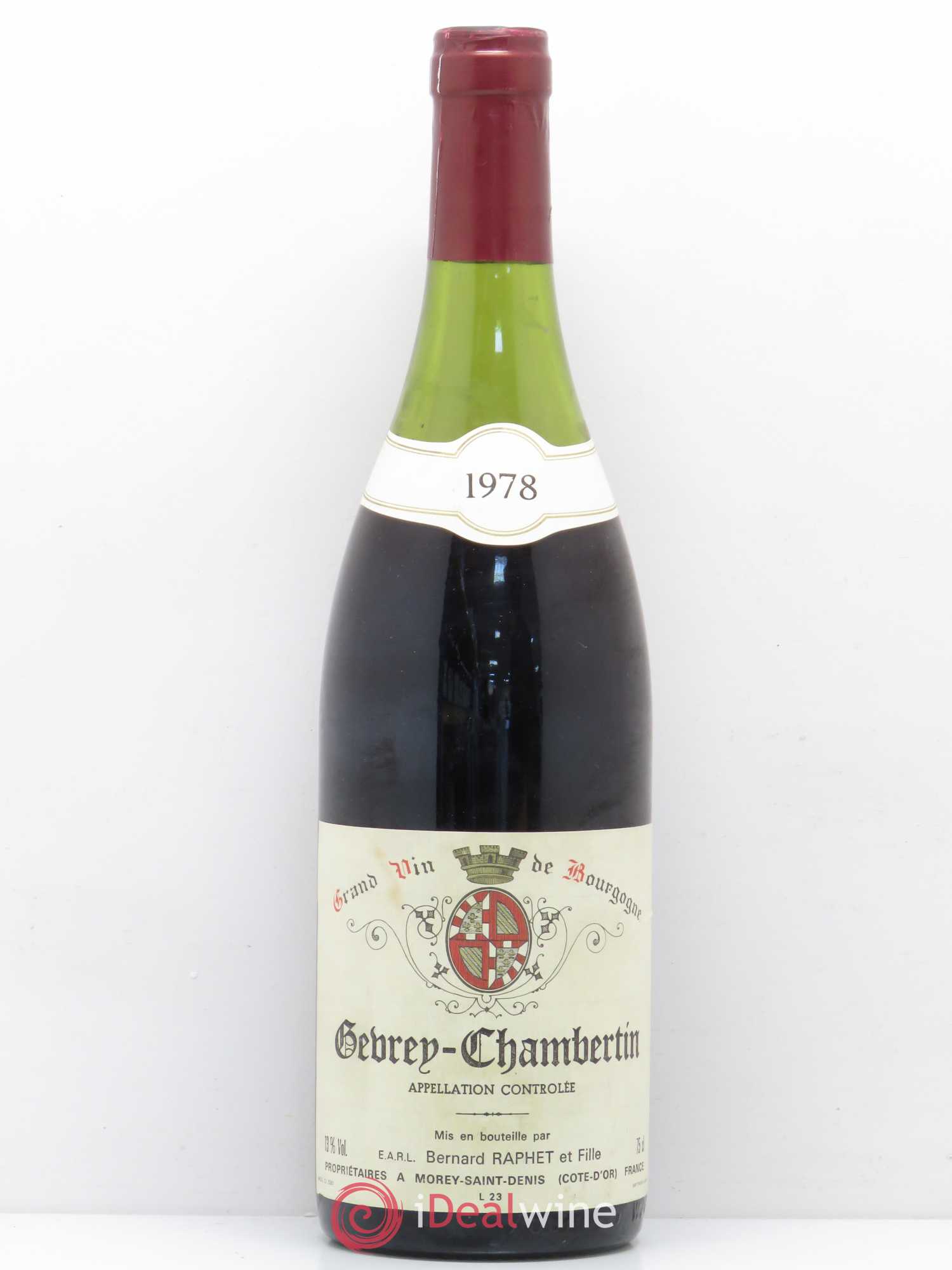 Gevrey-Chambertin Domaine Bernard Raphet (sans prix de réserve) 1978 - Posten von 1 Flasche - 0