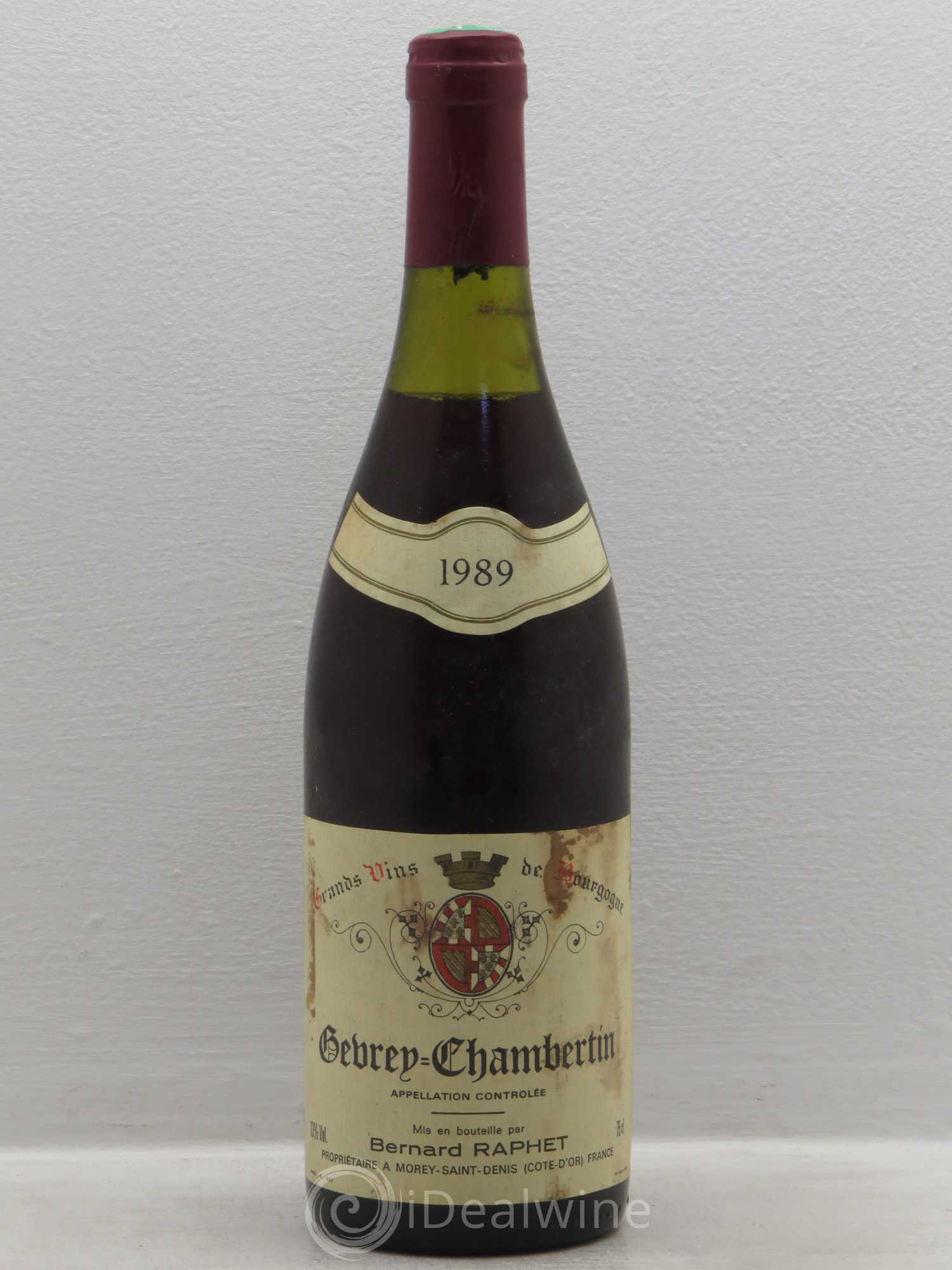 Gevrey-Chambertin B.Raphet 1989 - Lot de 1 bouteille - 0