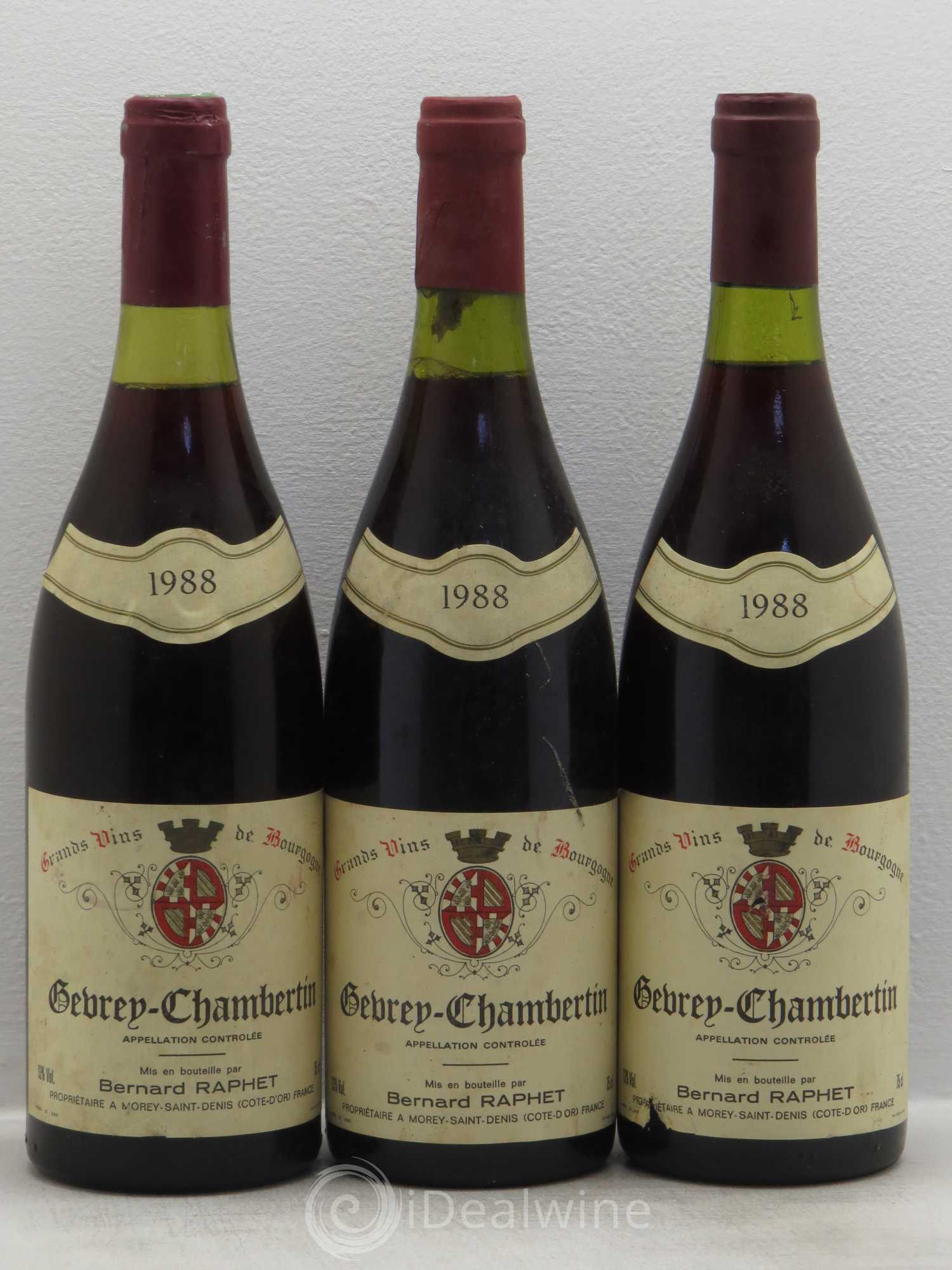 Gevrey-Chambertin B.Raphet 1988 - Lot de 3 bouteilles - 0
