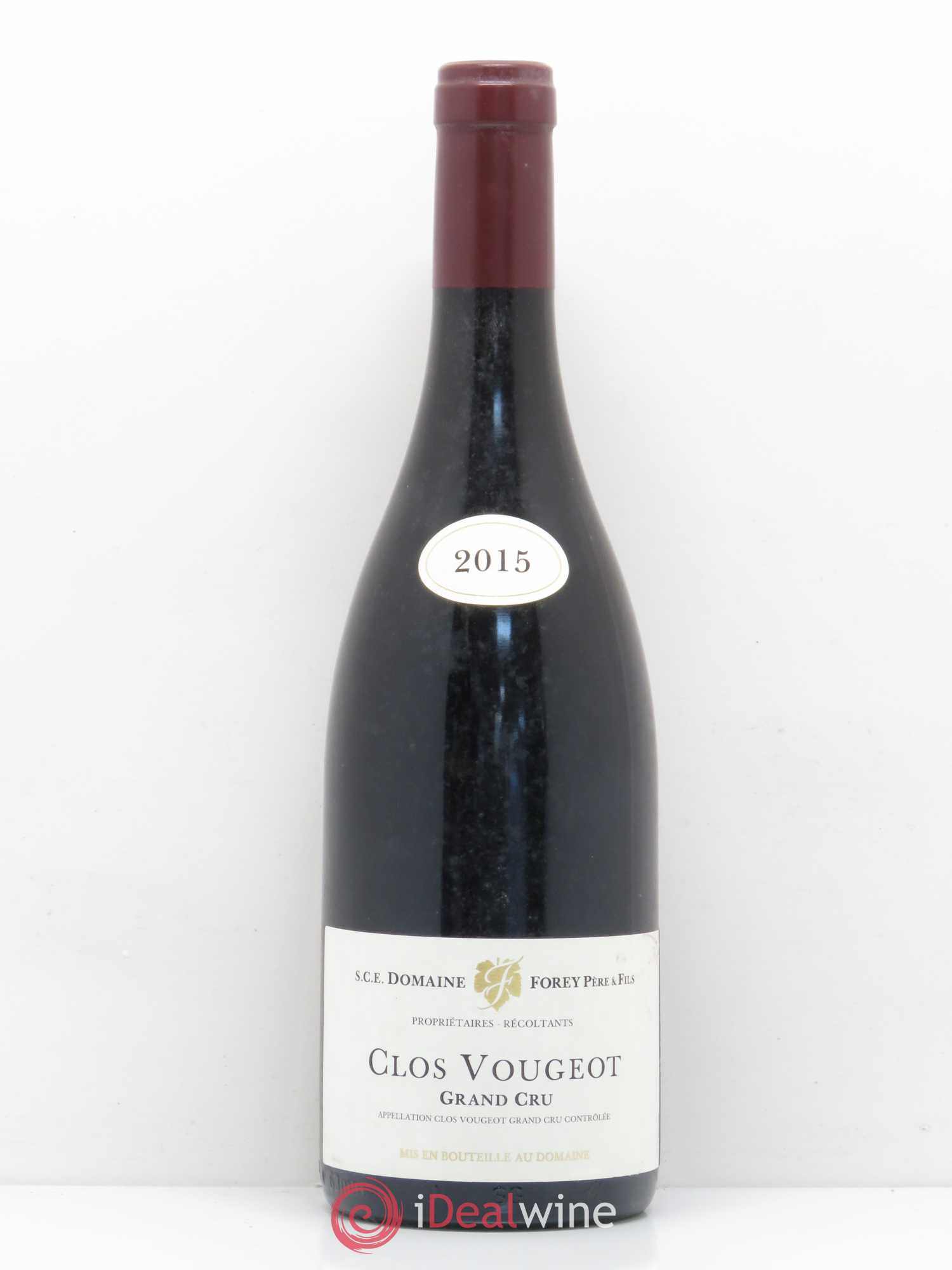 Clos de Vougeot Grand Cru Domaine Forey 2015 - Lot de 1 bouteille - 0