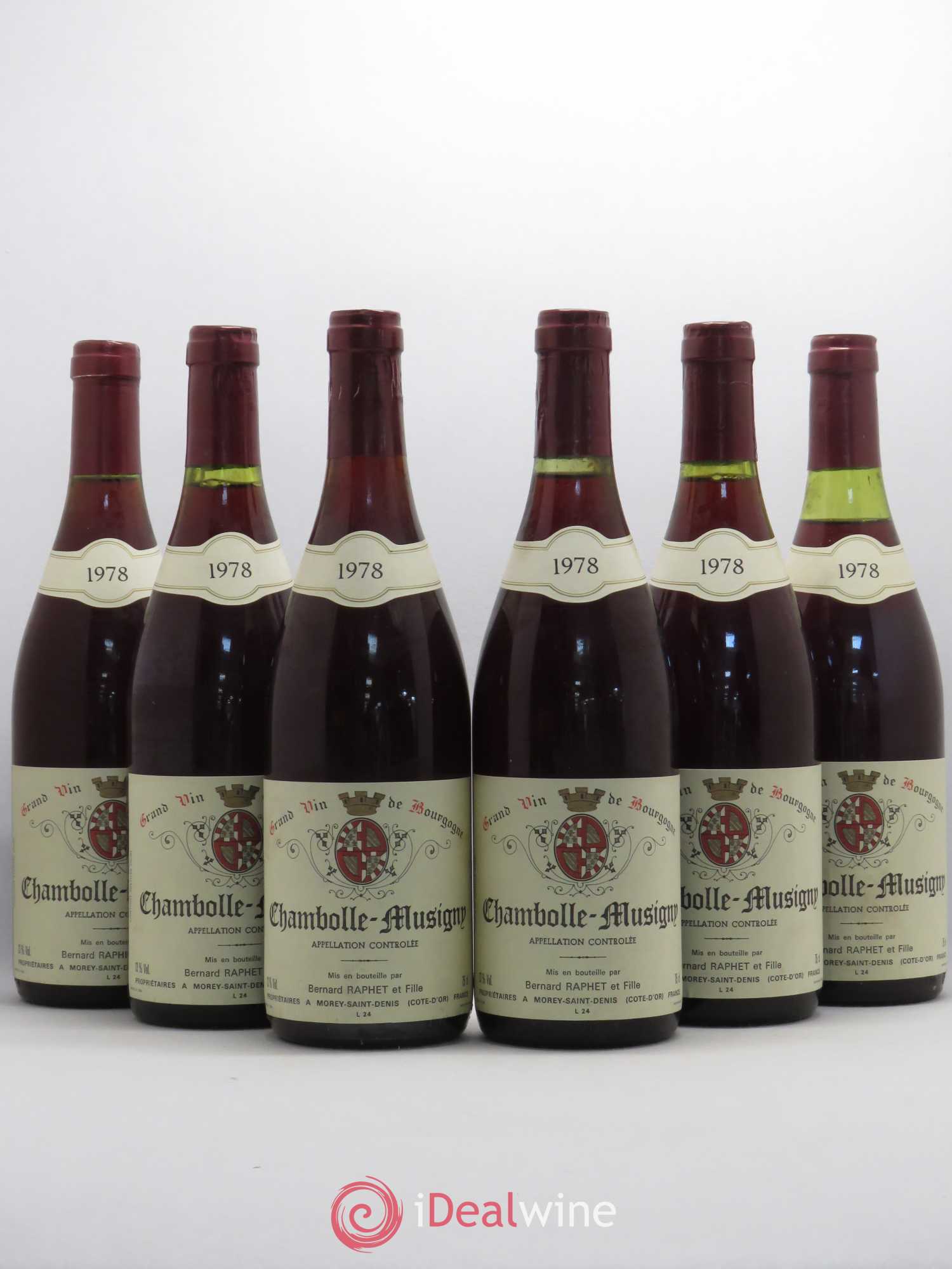 Chambolle-Musigny Domaine Bernard Raphet 1978 - Lot de 6 bouteilles - 0