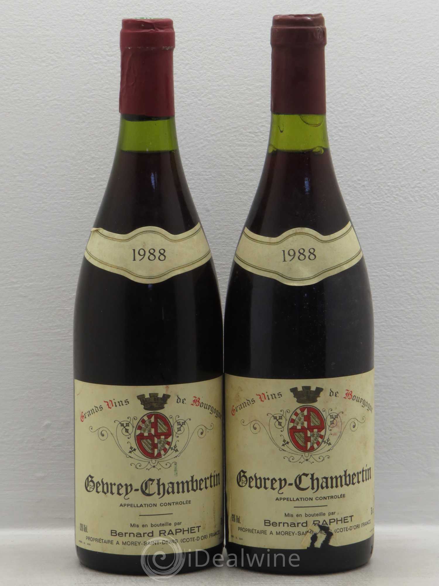 Gevrey-Chambertin B.Raphet 1988 - Lot de 2 bouteilles - 0