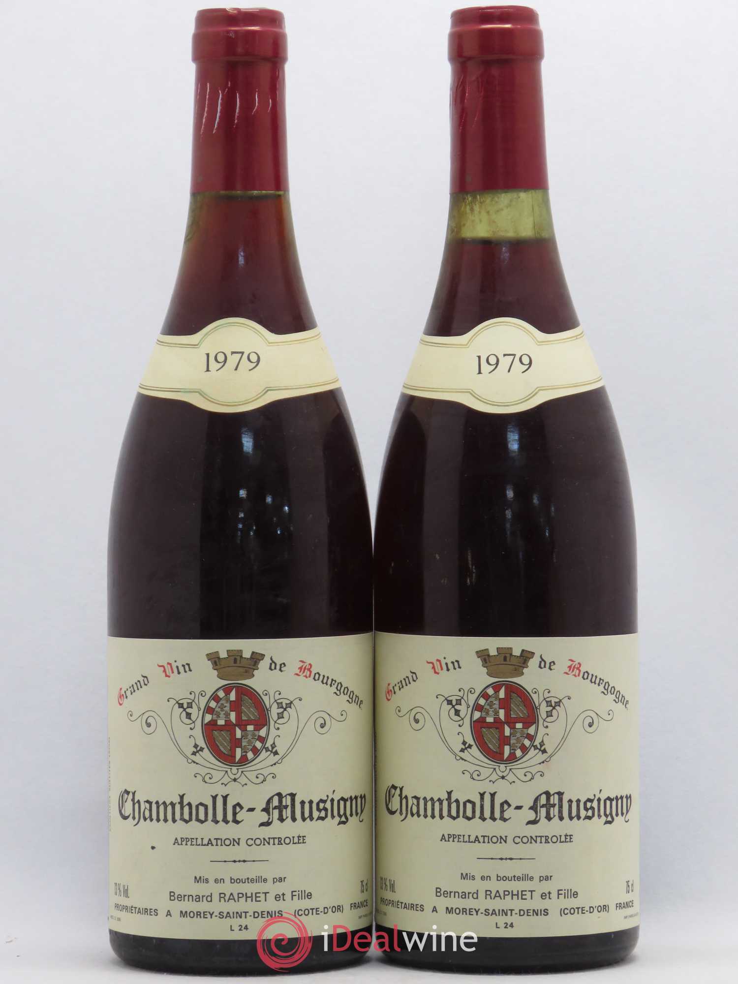 Chambolle-Musigny Domaine Bernard Raphet 1979 - Lot de 2 bouteilles - 0
