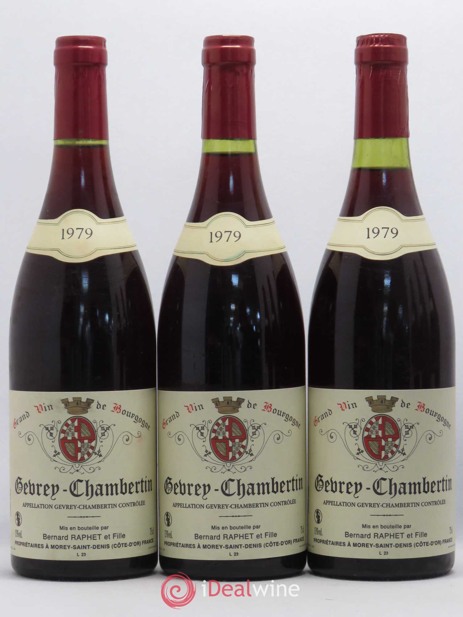 Gevrey-Chambertin Domaine Bernard Raphet 1979 - Lot de 6 bouteilles - 1