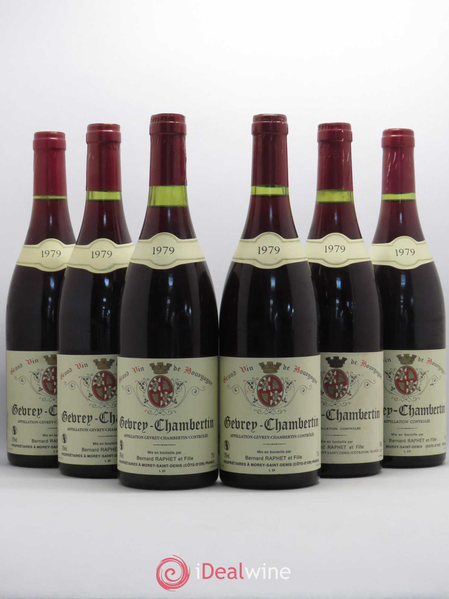Gevrey-Chambertin Domaine Bernard Raphet 1979 - Lot de 6 bouteilles - 0