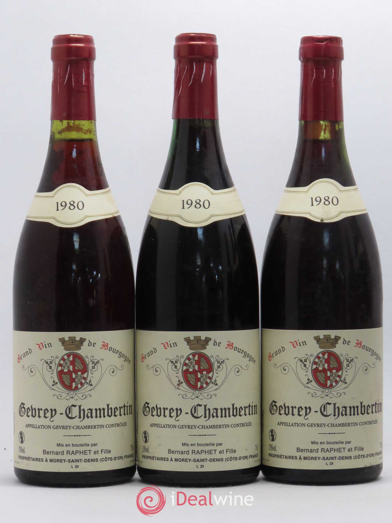 Gevrey-Chambertin Domaine Bernard Raphet 1980 - Lot de 6 bouteilles - 1