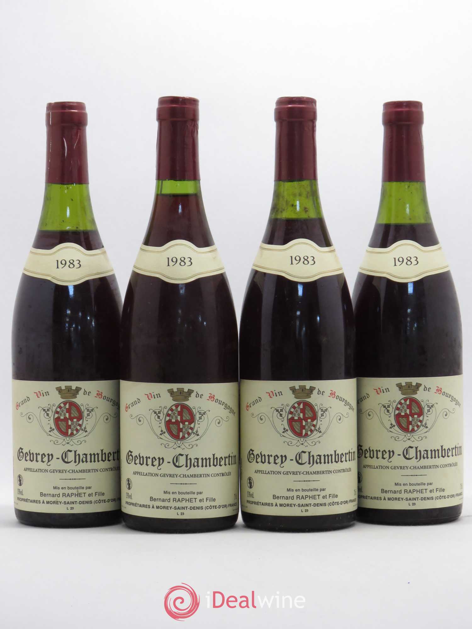 Gevrey-Chambertin Domaine Bernard Raphet 1983 - Lot de 4 bouteilles - 0